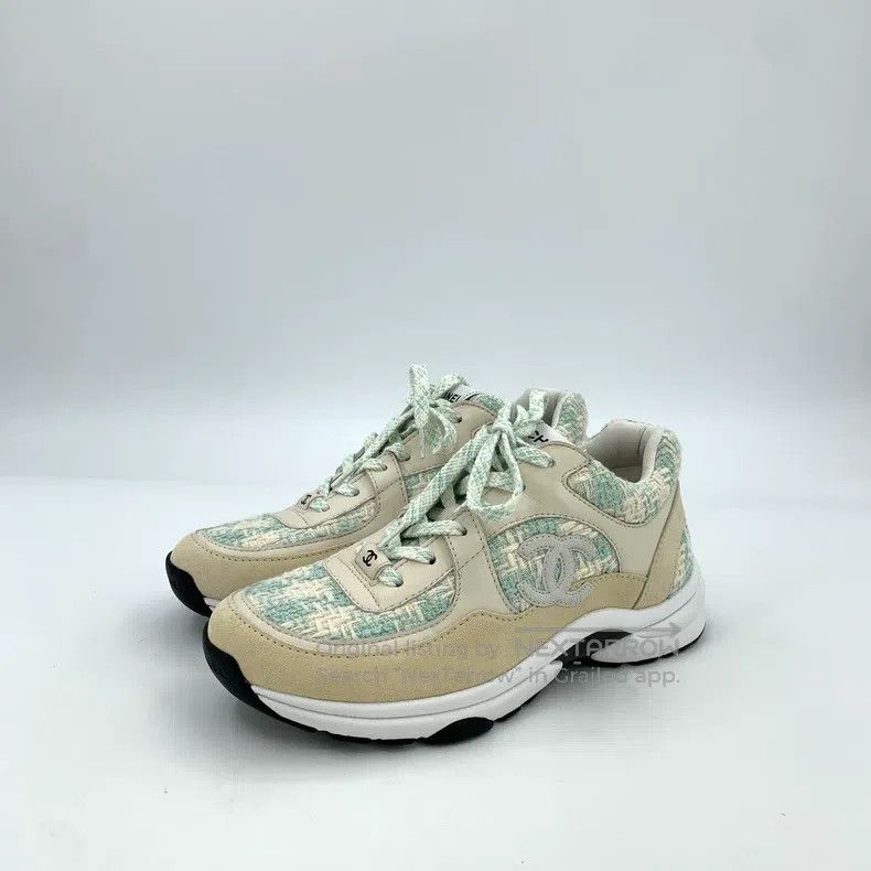 Chanel Chanel Colour block logo woven laces casual sneakers Size US 6 / IT 36 - 1 Thumbnail