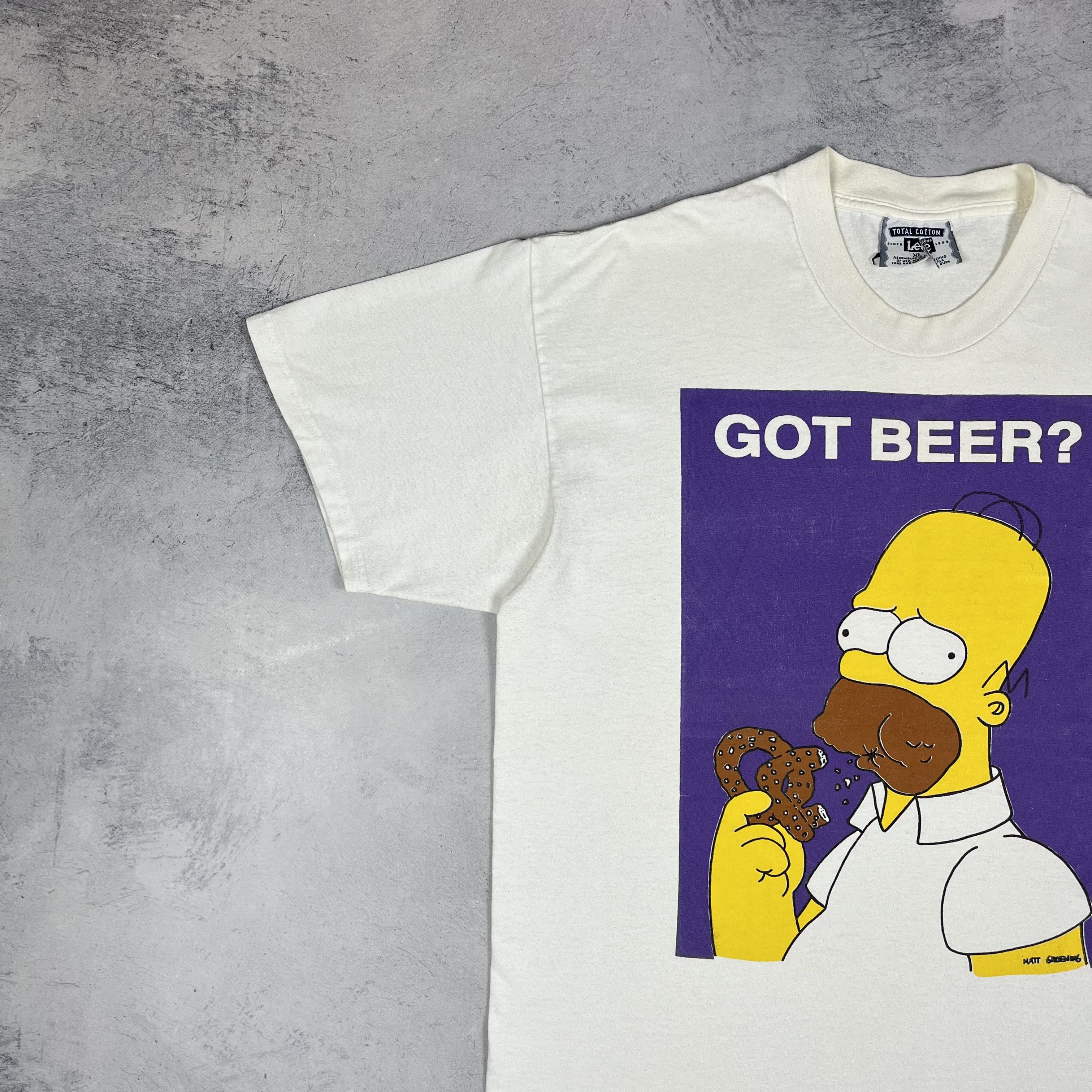 Cartoon Network Vintage Simpsons Homer “Got Beer?” Cartoon T Shirt 90’s Size US XL / EU 56 / 4 - 6 Thumbnail