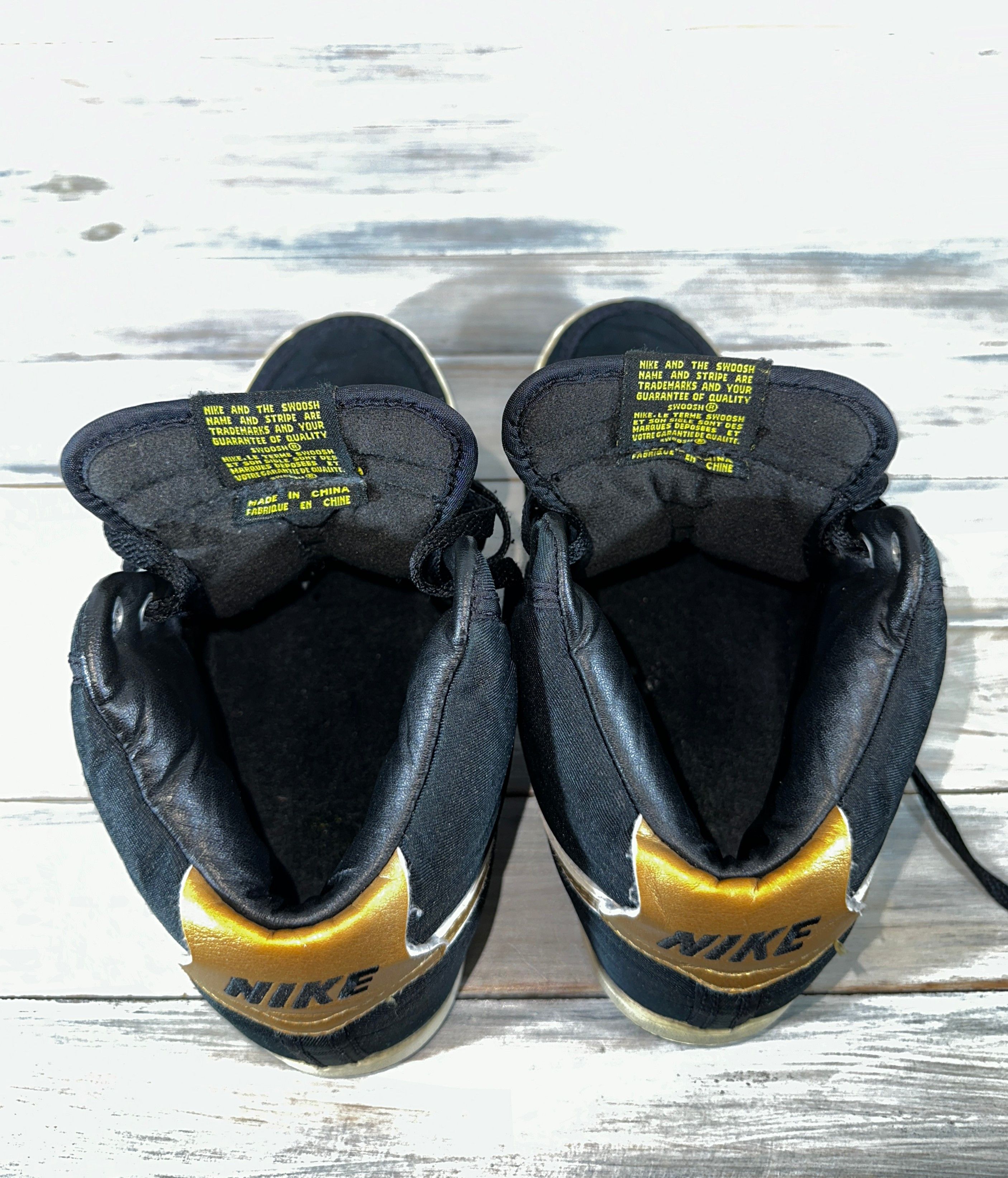 Nike × Vintage Vintage Nike Vandal High Supreme Black Metallic Gold Sneaker Size US 8.5 / EU 41-42 - 24 Thumbnail
