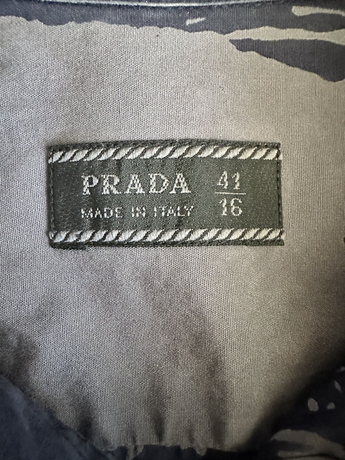 Prada Navy Speckled Button Up Shirt Size L Size US L / EU 52-54 / 3 - 3 Thumbnail