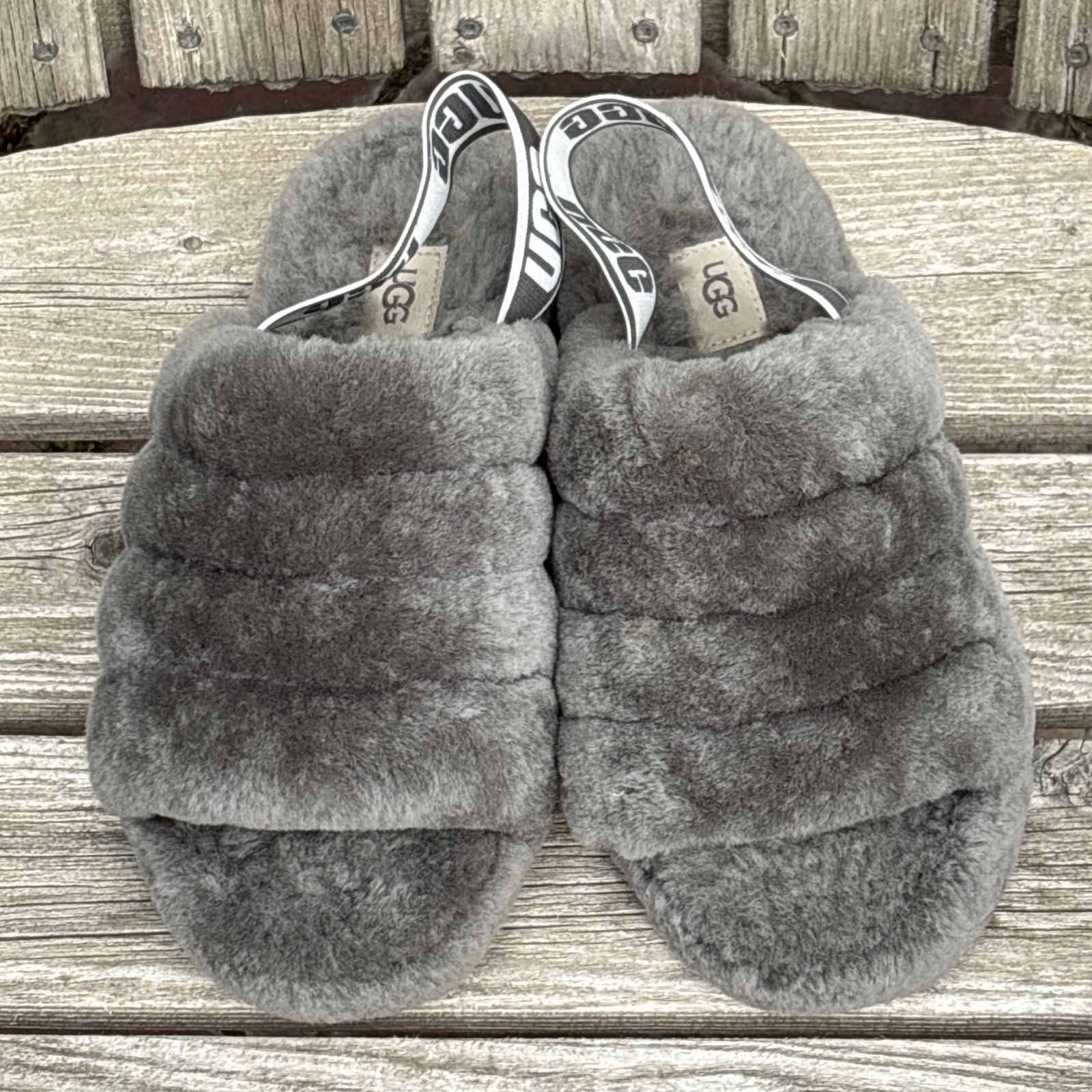 Ugg UGG Fluff Yeah Slide Slippers Womens Size 8 US 1095119 Gray Size US 8 / IT 38 - 13 Thumbnail