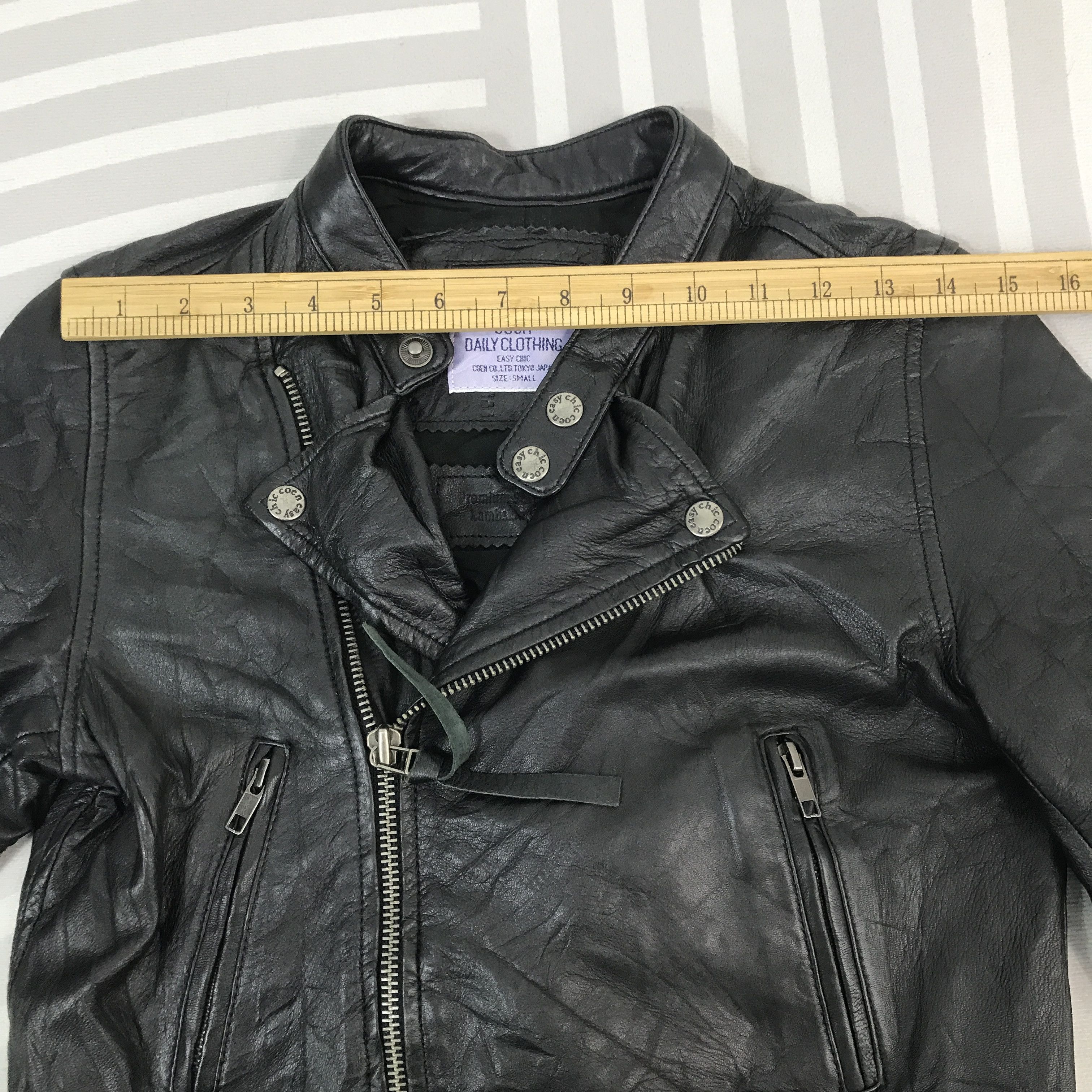 14th Addiction × Japanese Brand × Leather Vintage Coen Double collar bono leather Jacket Size US XS / EU 42 / 0 - 5 Thumbnail
