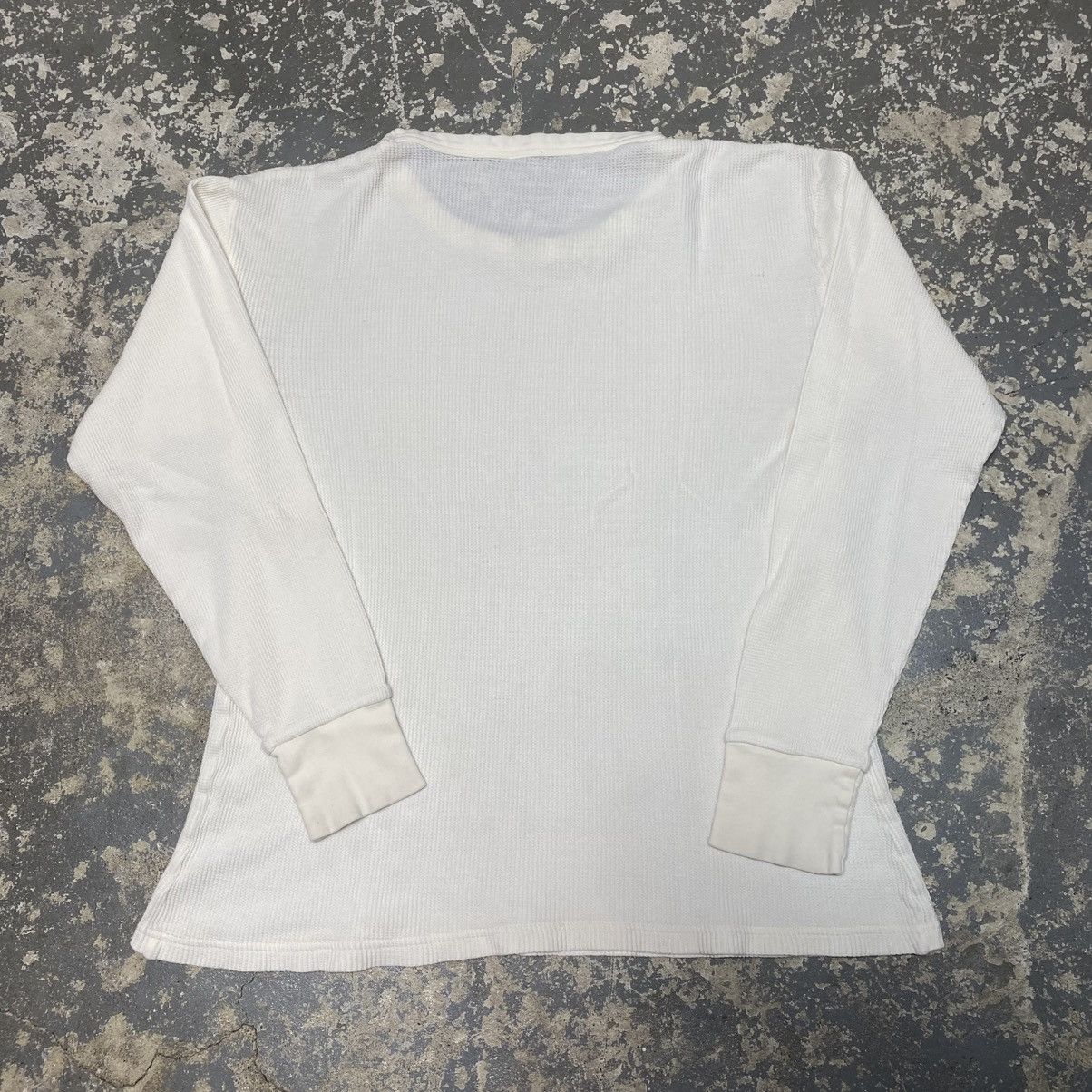 Hanes × Vintage Vintage White Long John Thermal Waffle Long Sleeve 90s Size US XL / EU 56 / 4 - 7 Thumbnail