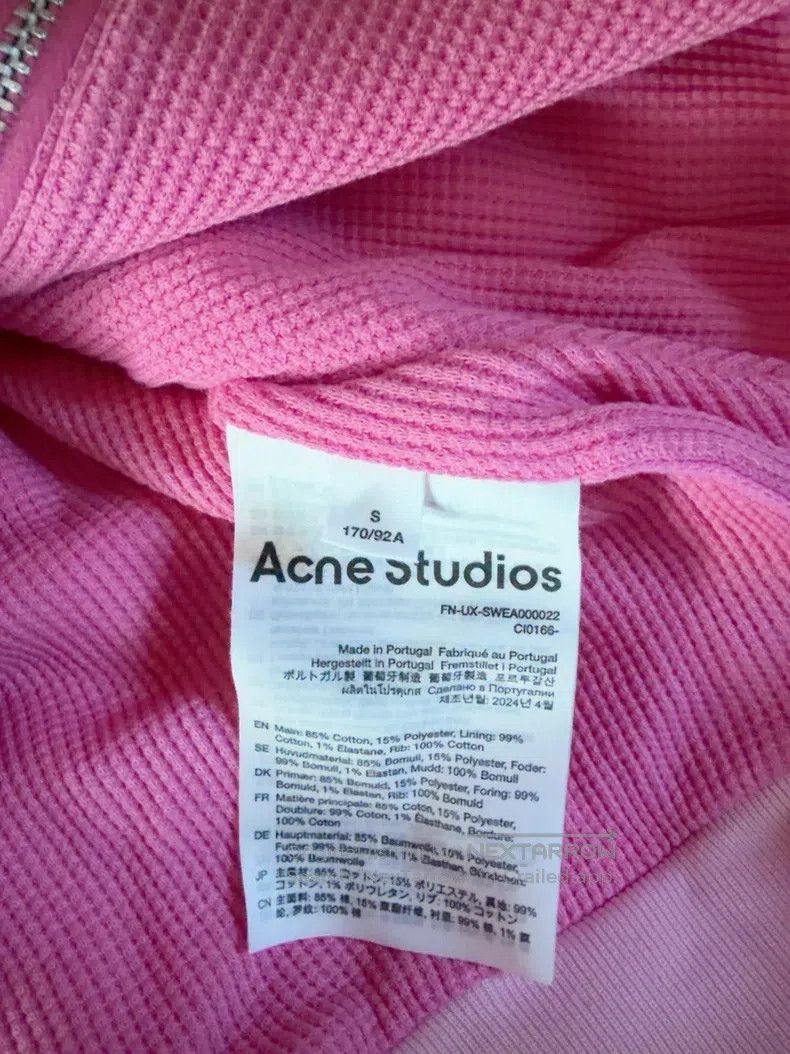 Acne Studios Acne Studios Pink Hooded Sweatshirt Size US S / EU 44-46 / 1 - 4 Thumbnail