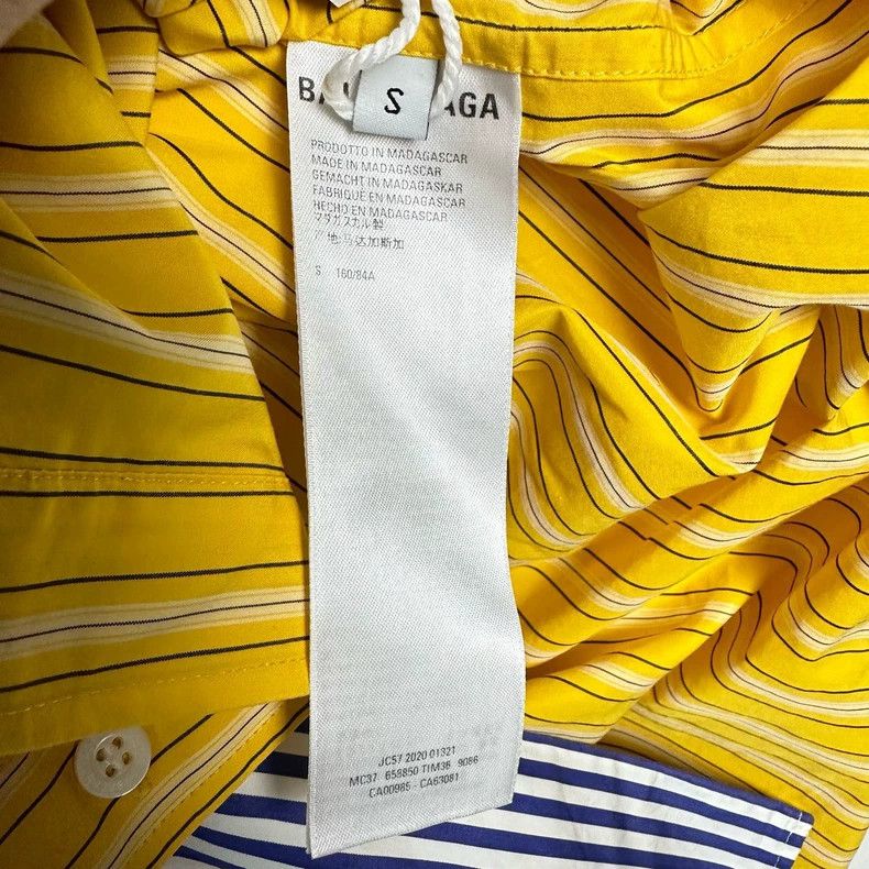 Balenciaga Balenciaga SS21 Asymmetric Stripe Contrast Panel Shirt 2502 Size US S / EU 44-46 / 1 - 5 Thumbnail