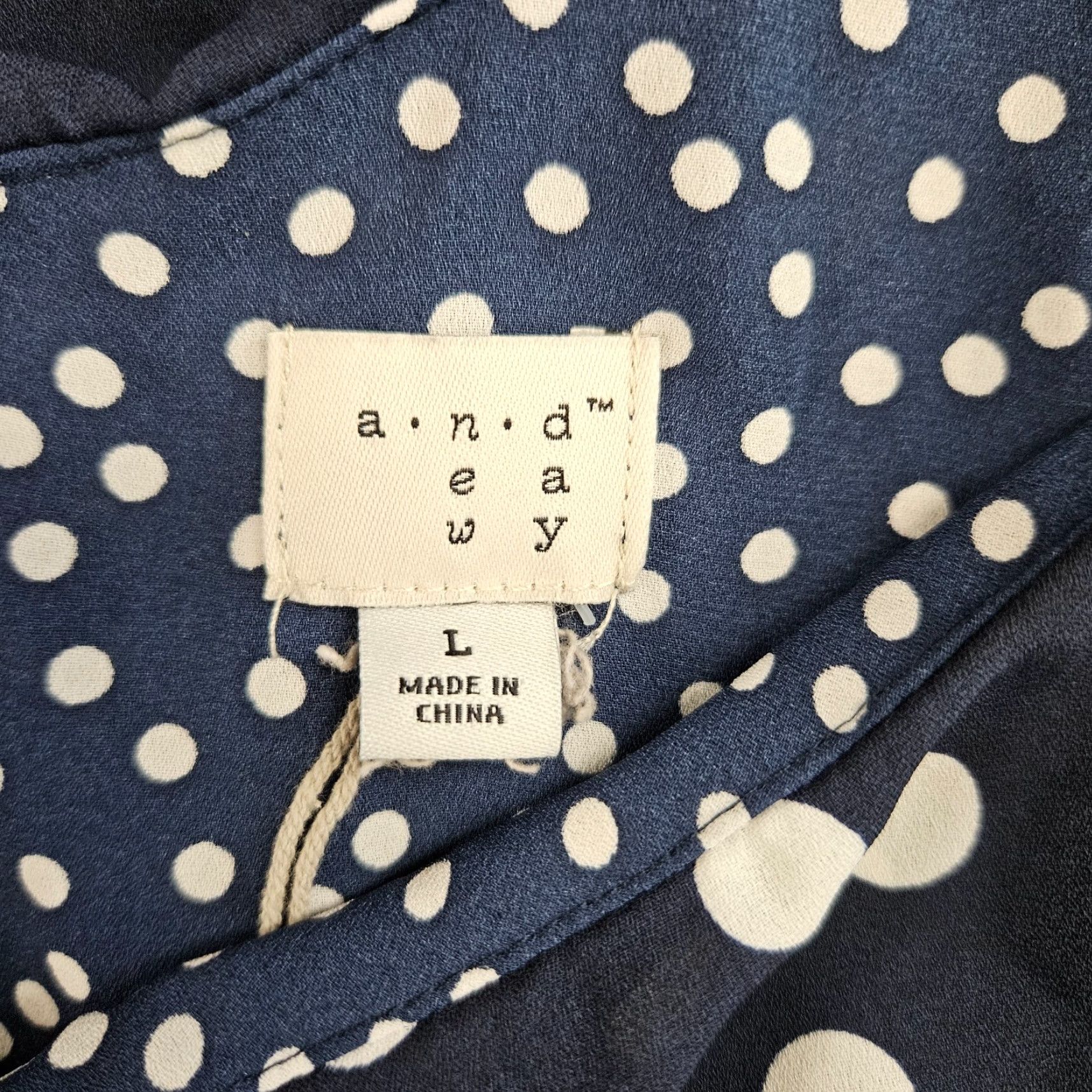 Vintage A New Day Womens Dress One Shoulder Shift Midi Polka Dot Blue White Sz L Size L / US 10 / IT 46 - 5 Thumbnail
