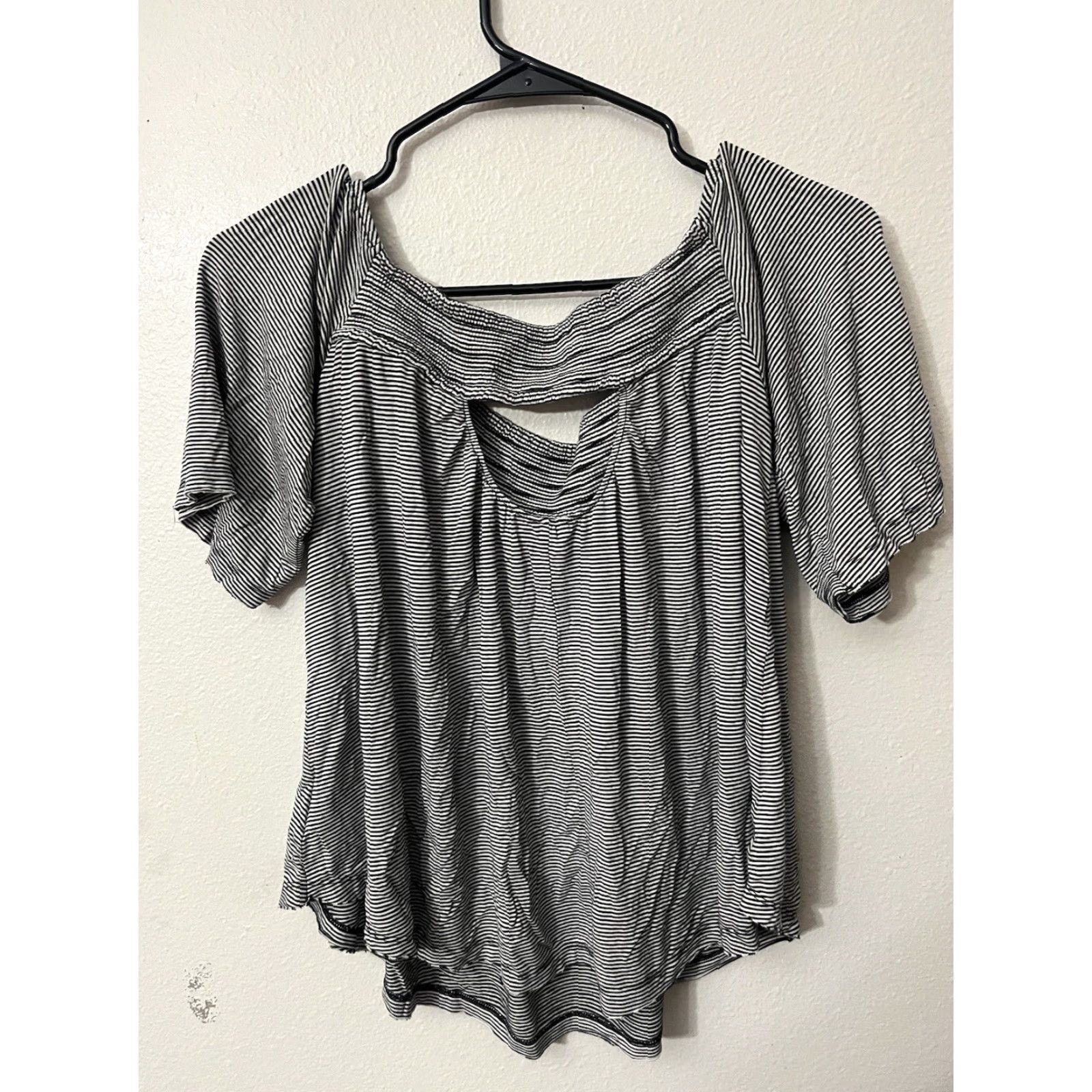 American Eagle Outfitters AMERICAN EAGLE Off the Shoulder Striped Blouse Cropped Multicolor Women’s XS Size XS / US 0-2 / IT 36-38 - 3 Thumbnail