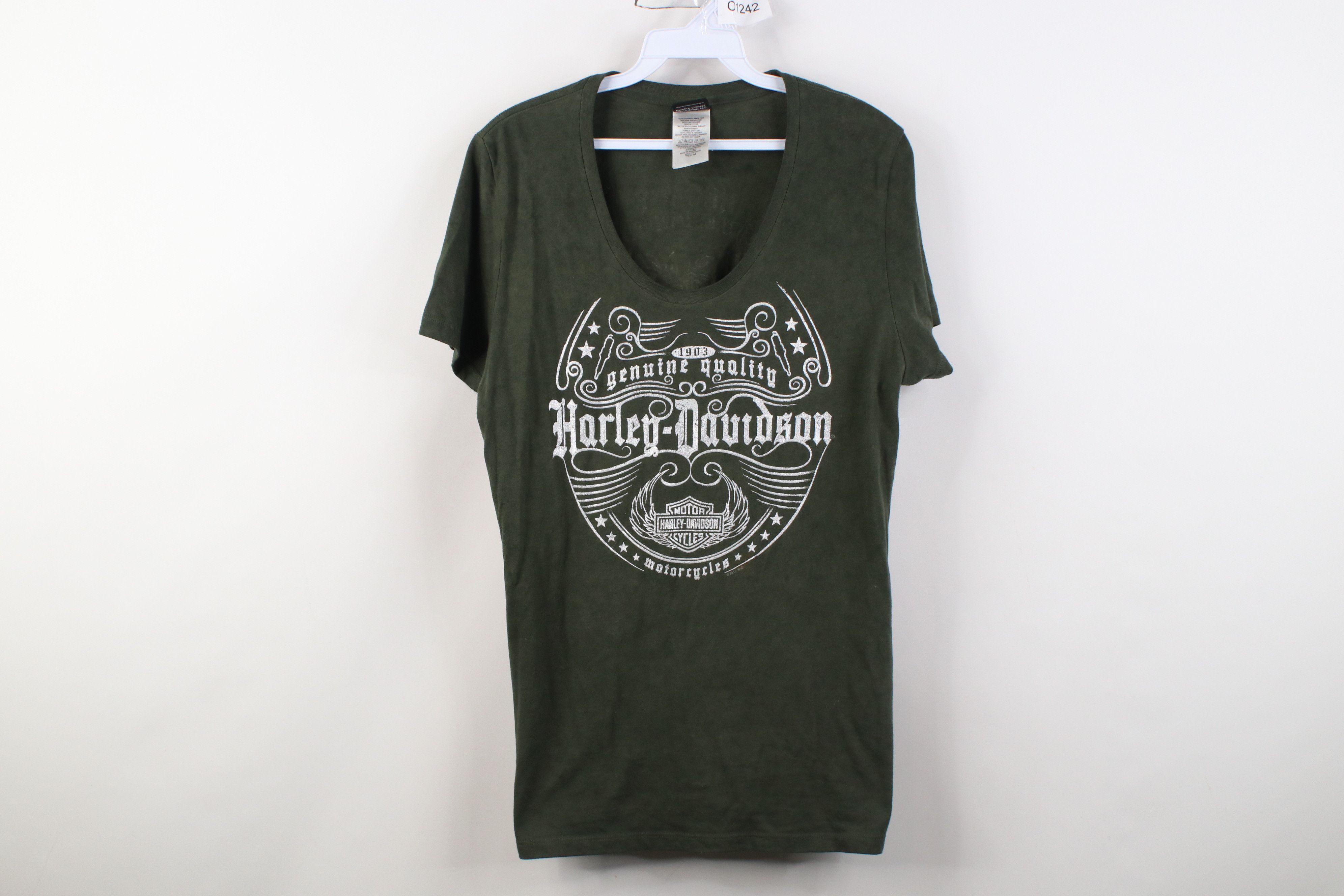 Harley Davidson Y2K Harley Davidson Spell Out Acid Wash T-Shirt Green Size M / US 6-8 / IT 42-44 - 1 Thumbnail