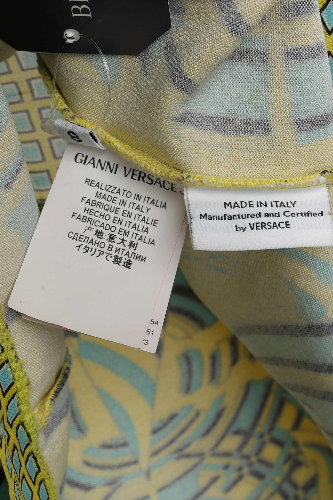 Versace Versace Yellow Print Multi-texture Chainmail Silk Top Size M / US 6-8 / IT 42-44 - 8 Thumbnail