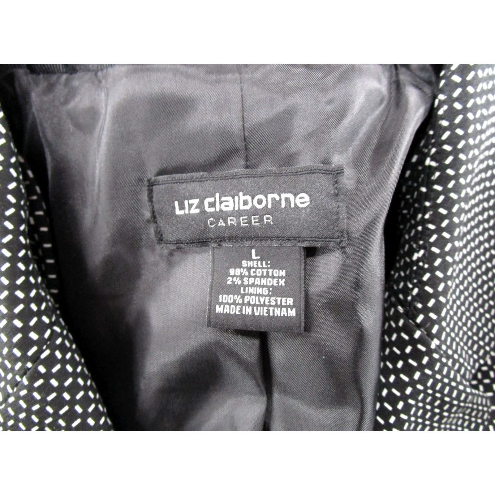 Liz Claiborne Liz Claiborne Blazer Short Button Jacket L Womens Fall Winter Spring Multicolor Twill Lined Polyester Career Workwear Pattern Solid Button New Size L / US 10 / IT 46 - 4 Thumbnail