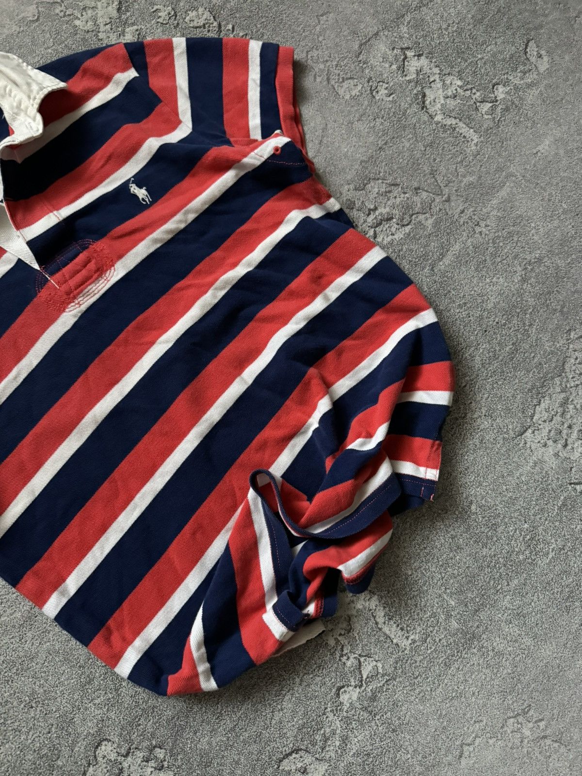 Polo Ralph Lauren × Vintage Polo Ralph Lauren S striped polo tee T-shirt rugby 🏉 Size US S / EU 44-46 / 1 - 3 Thumbnail