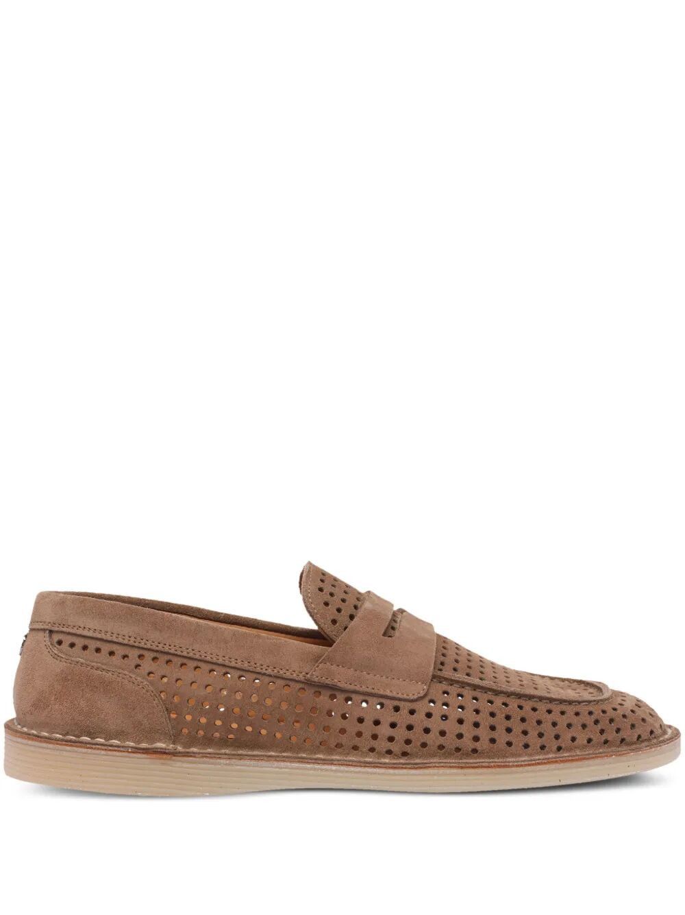 Dolce & Gabbana NEW FLORIO PERFORATED SUEDE LOAFERS Size US 8 / EU 41 - 1 Thumbnail