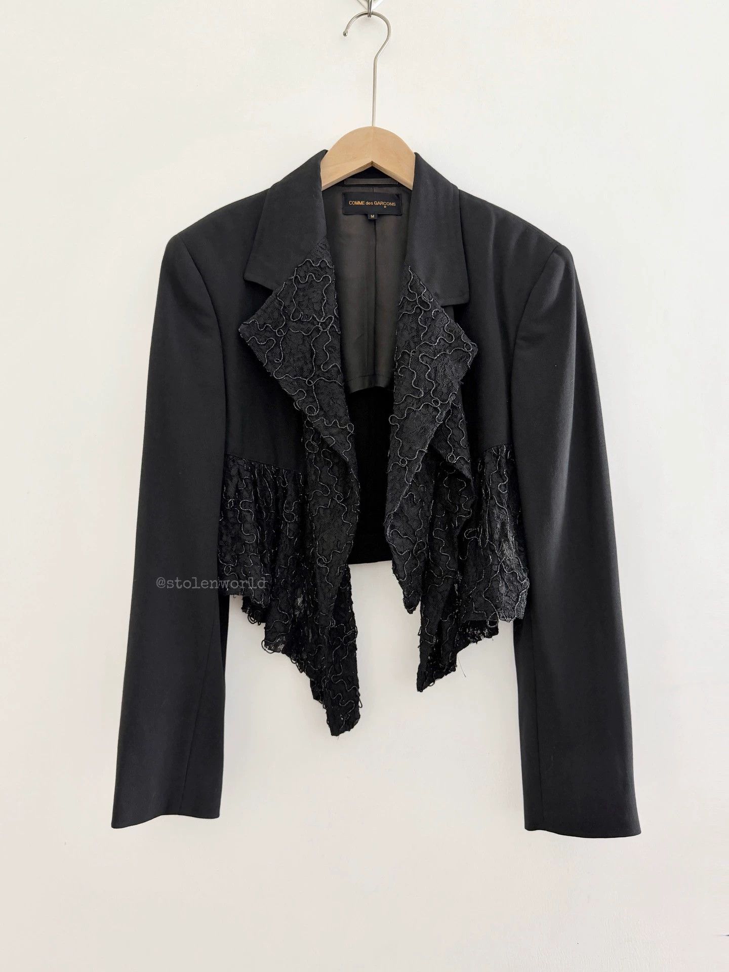 Comme des Garcons Comme des Garçons 1988 SS Runway Beaded Lace Wool Blazer Size M / US 6-8 / IT 42-44 - 7 Thumbnail