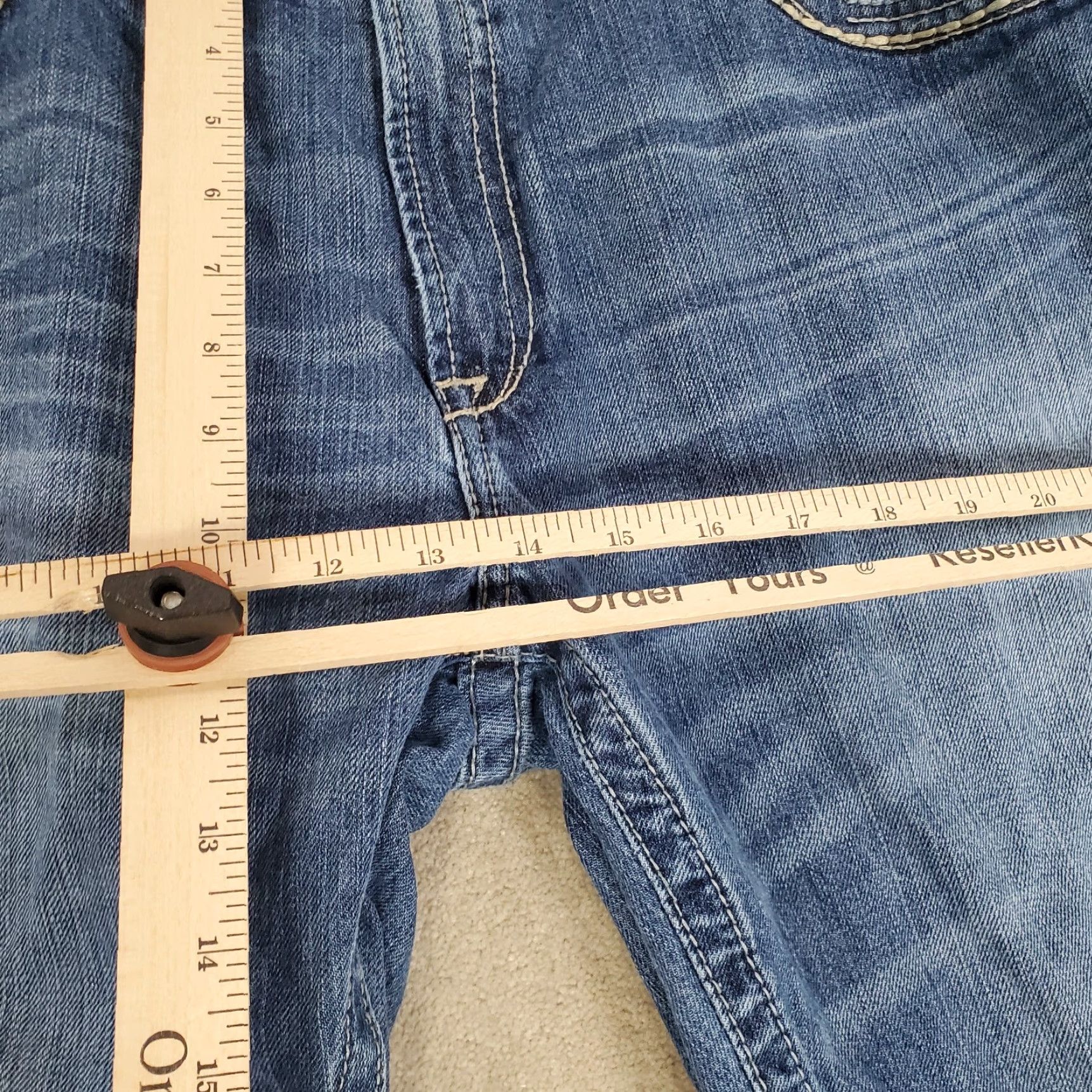 Ariat Ariat Jeans Mens 38x32 Blue Medium Wash Regular Fit Straight Leg Denim Western Size US 38 / EU 54 - 4 Thumbnail