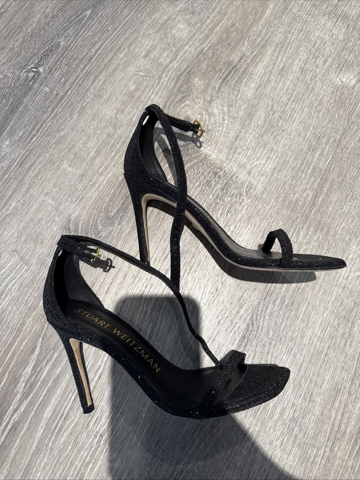 Stuart Weitzman Stuart Weitzman Black Sparkle Heels Size US 5.5 / IT 35.5 - 5 Thumbnail