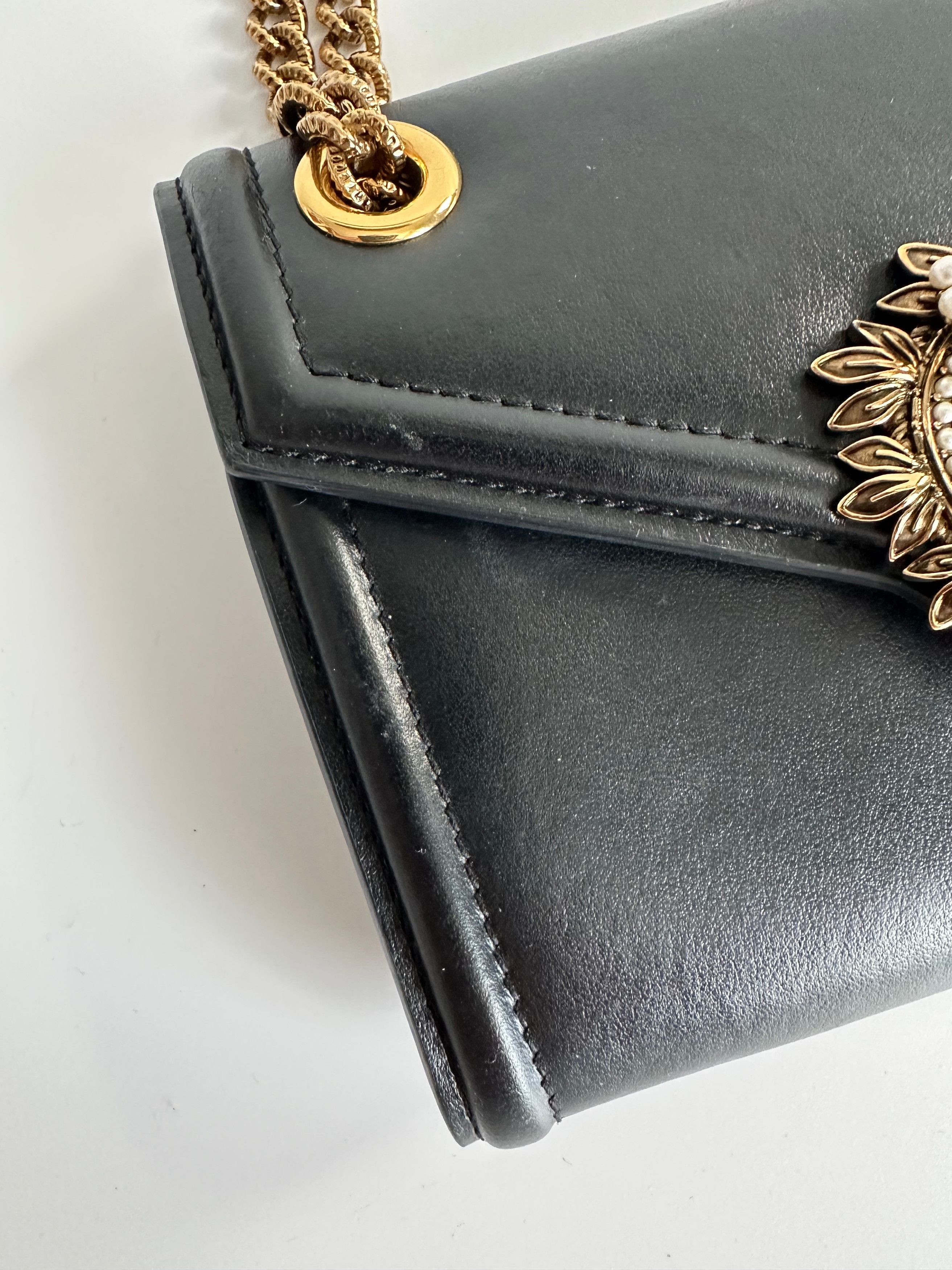 Dolce & Gabbana Dolce & Gabbana Devotion Mini Black Leather Bag Shoulder Size ONE SIZE - 4 Thumbnail