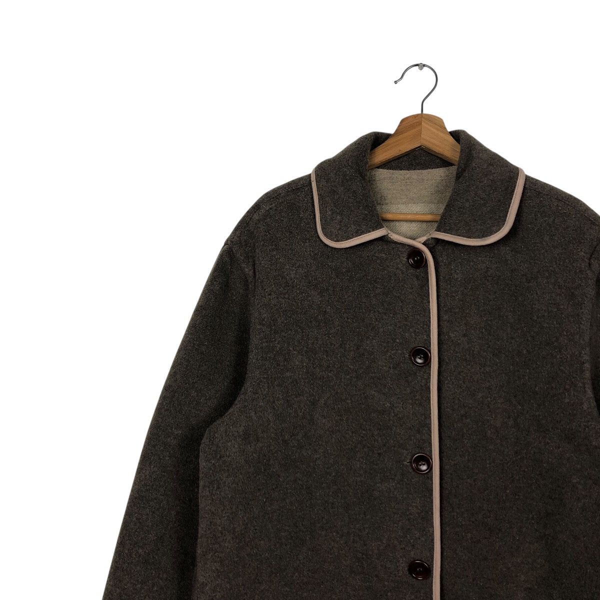 Vintage 📌Vintage Wool Chore Jacket Reversible Trussardi Jeans Size US XS / EU 42 / 0 - 10 Thumbnail