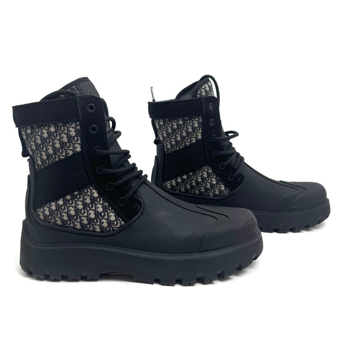 Dior Dior Garden Oblique Black/Beige Lace Up Combat Boots Size 41 Size US 8 / EU 41 - 14 Thumbnail