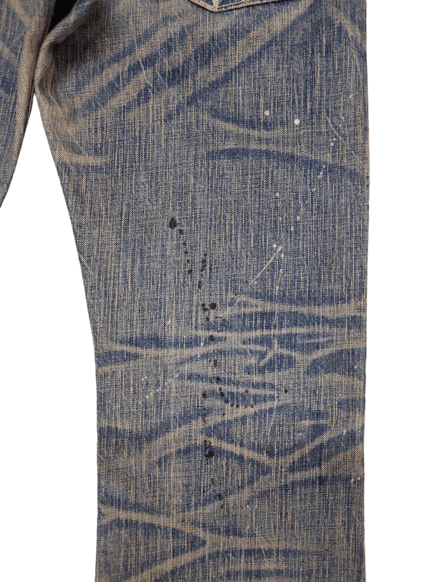 Le Grande Bleu (L.G.B.) Flare Jeans Edwin Blue Trip Clawmark Distress Faded Bootcut Size US 32 / EU 48 - 15 Thumbnail