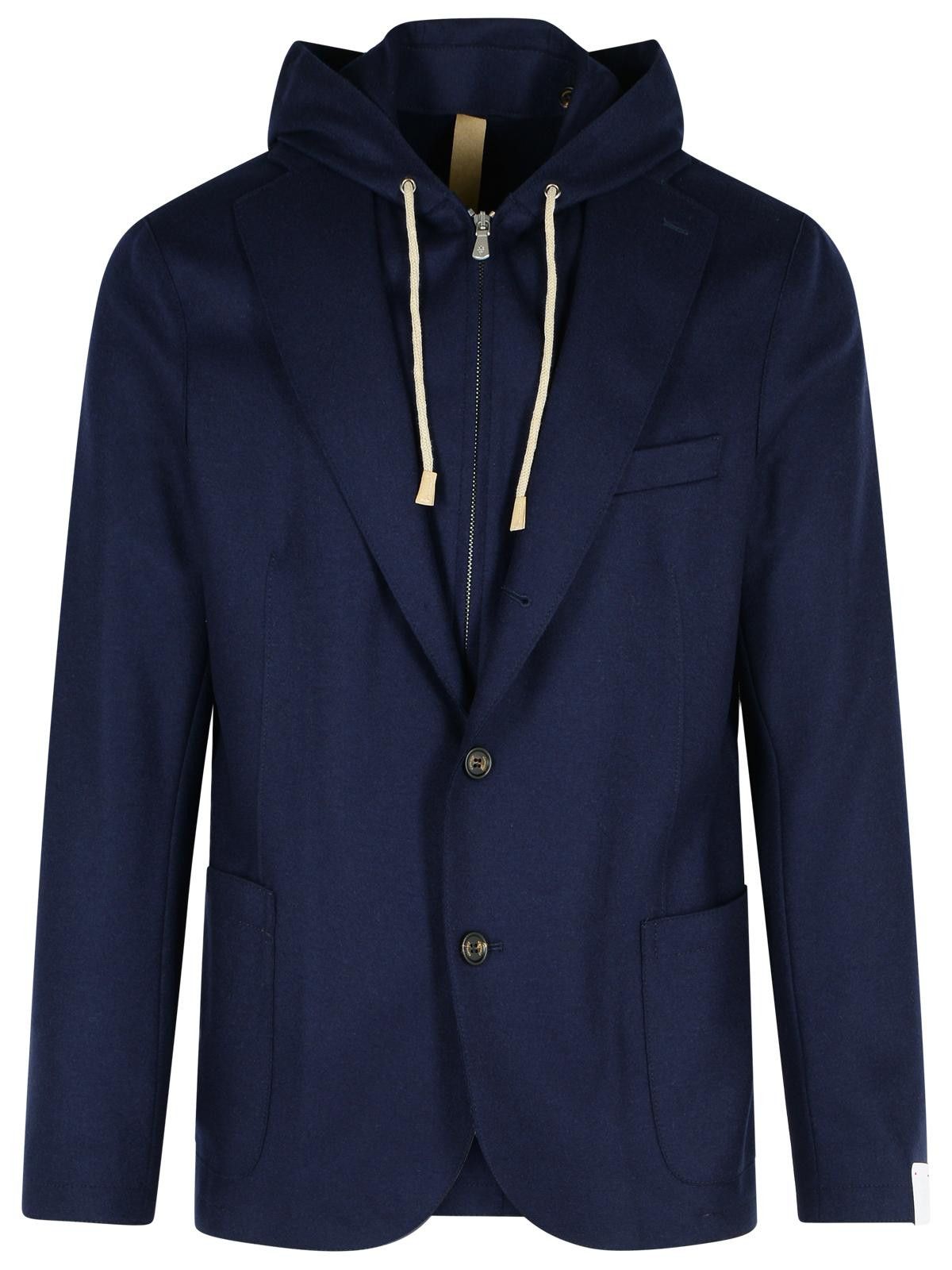 Eleventy ELEVENTY Blue Wool Blend Blazer Size US M / EU 48-50 / 2 - 1 Thumbnail