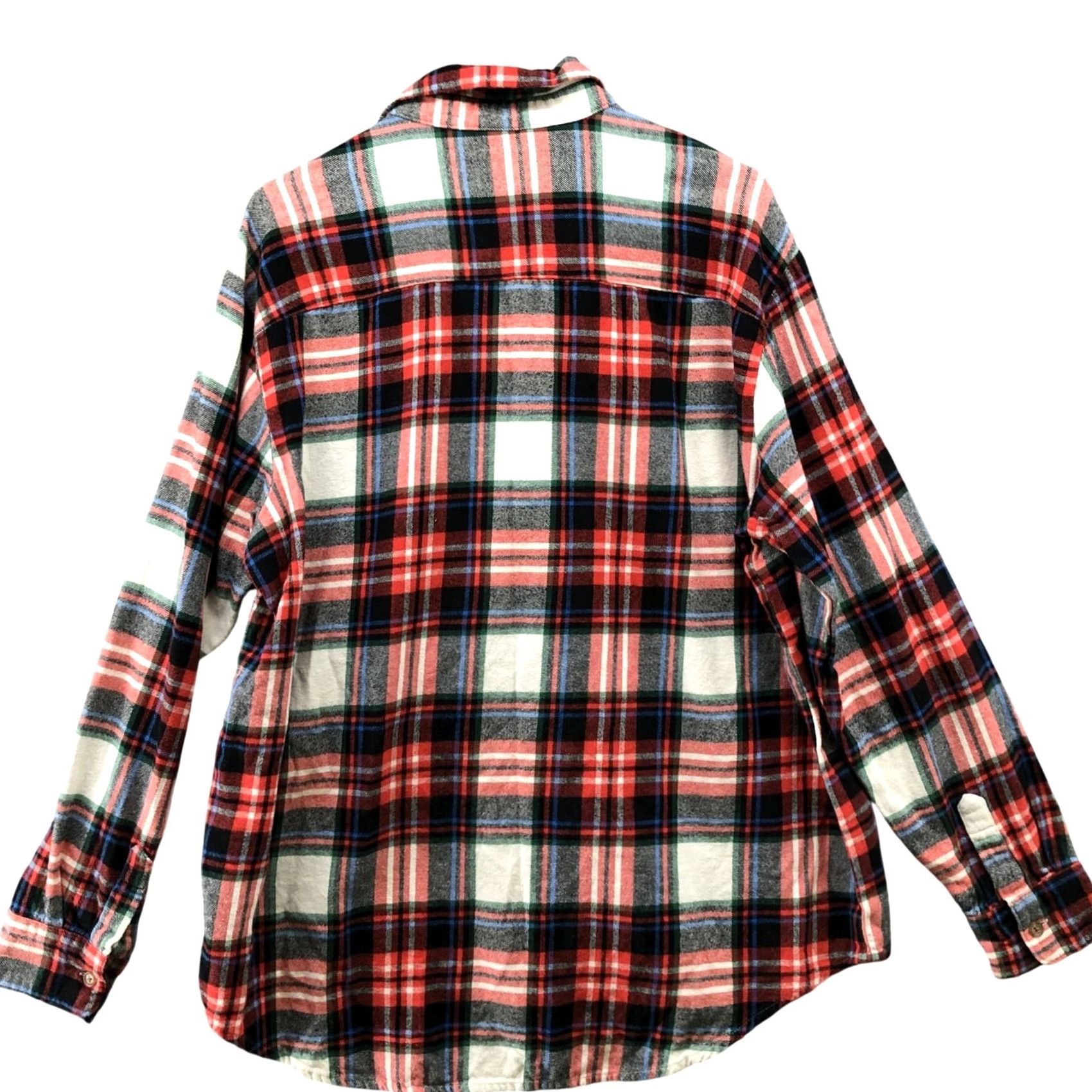 Old Navy VINTAGE Old Navy Boyfriend Flannel Shirt Womens LT Red Holiday Plaid Relaxed Shirt Ladies LT Red Holiday Plaid Relaxed Size L / US 10 / IT 46 - 2 Thumbnail