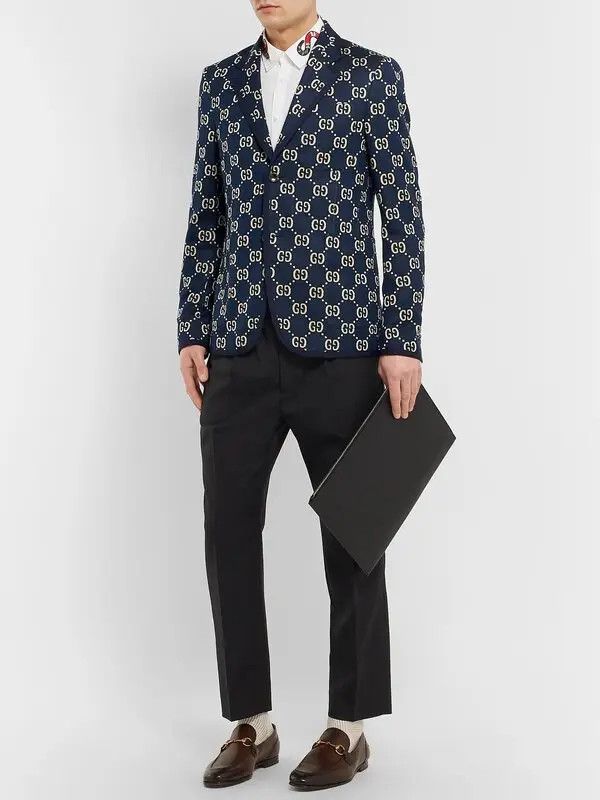 Gucci o1la5ras0426 Formal Jersey Jackets in Black Size US M / EU 48-50 / 2 - 2 Thumbnail
