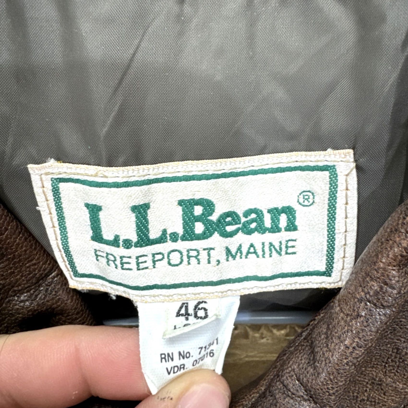 Vintage VINTAGE LL Bean Bomber Jacket Brown Leather Goatskin Wool Trim USA Aviator Size 46 Men Size US S / EU 44-46 / 1 - 2 Thumbnail