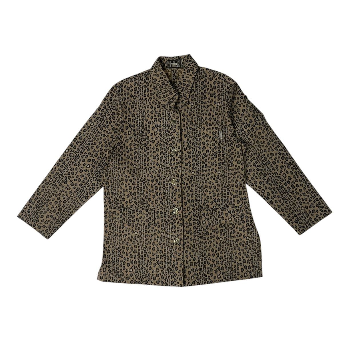 Fendi Vintage Fendi Leopard Monogram Jacket Size US M / EU 48-50 / 2 - 1 Thumbnail