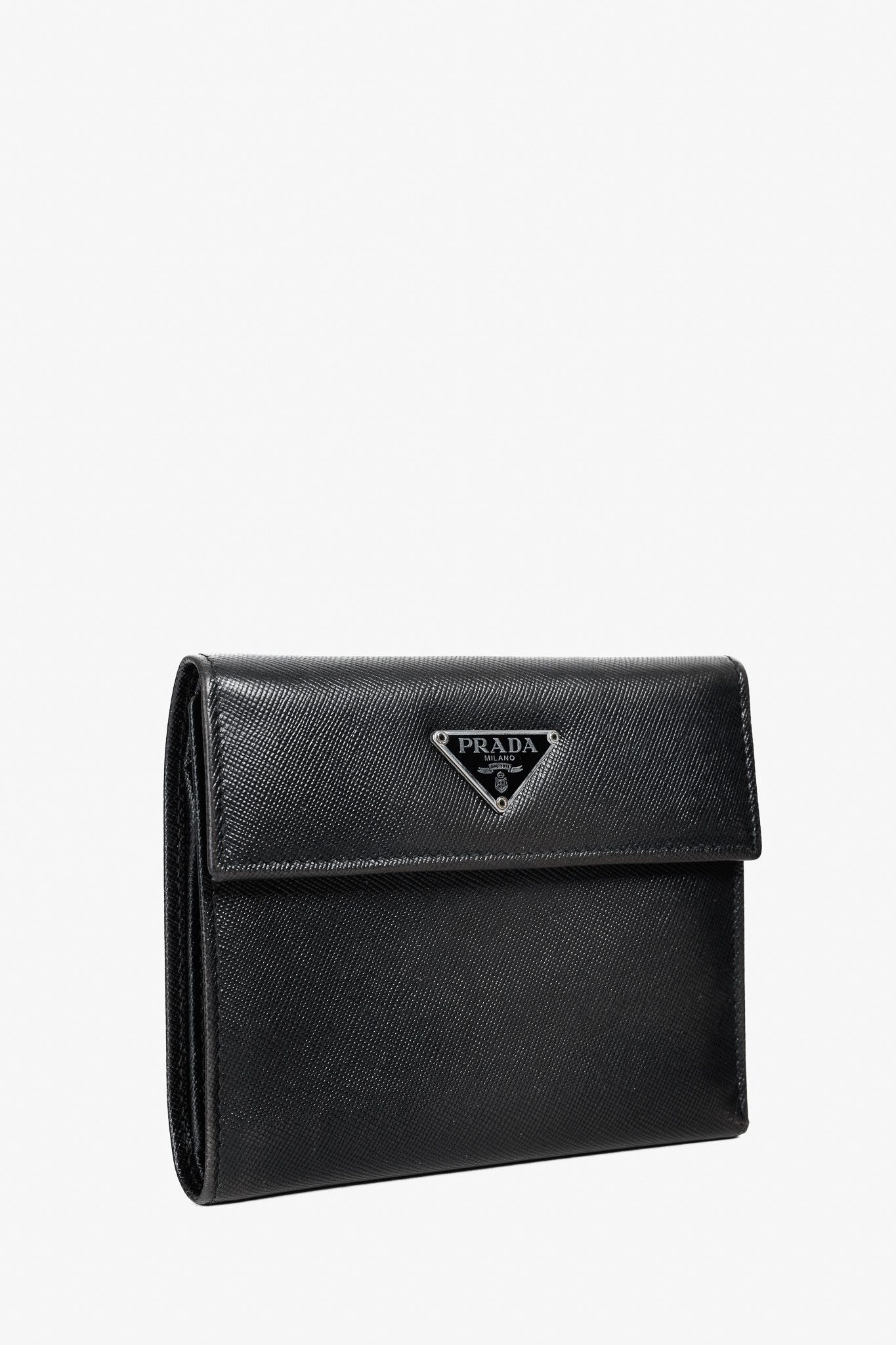 Prada Prada Black Saffiano Compact Trifold Wallet Size ONE SIZE - 2 Thumbnail