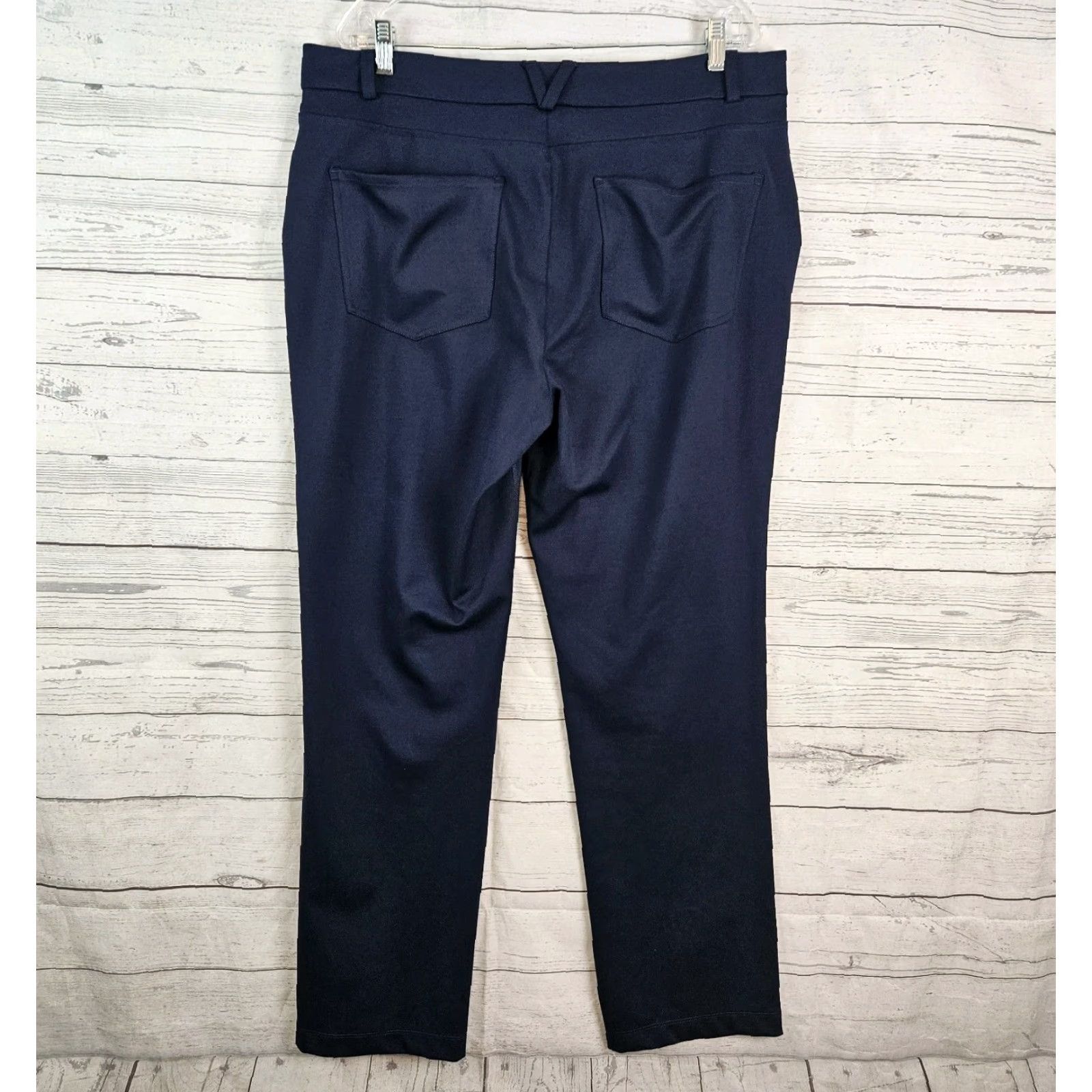 Vintage Duluth Womens Ponte Pro Straight Leg Pants Sz 16 Blue High Rise Regular Inseam 30.5 in Flat Front Polyester Spandex No Stains Size 38" / US 16 / IT 52 - 3 Thumbnail