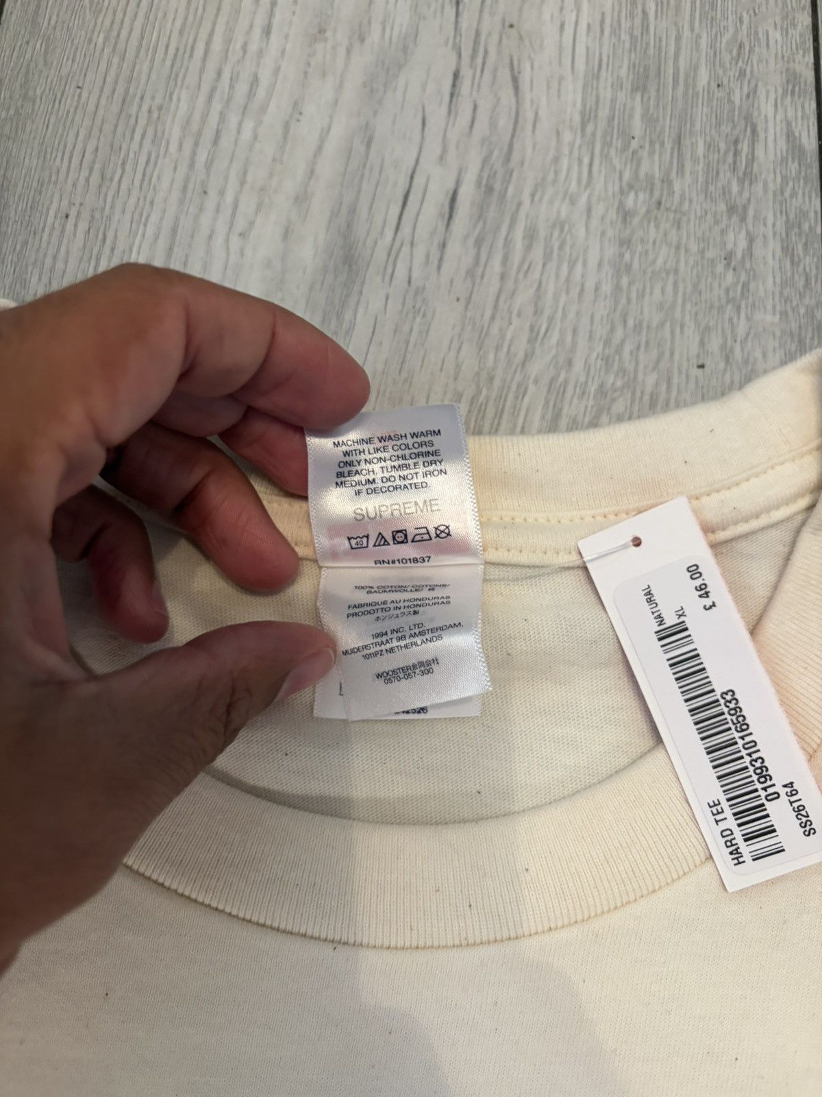 Supreme Supreme SS26 Hard Tee Natural - Size XL Size US XL / EU 56 / 4 - 6 Thumbnail