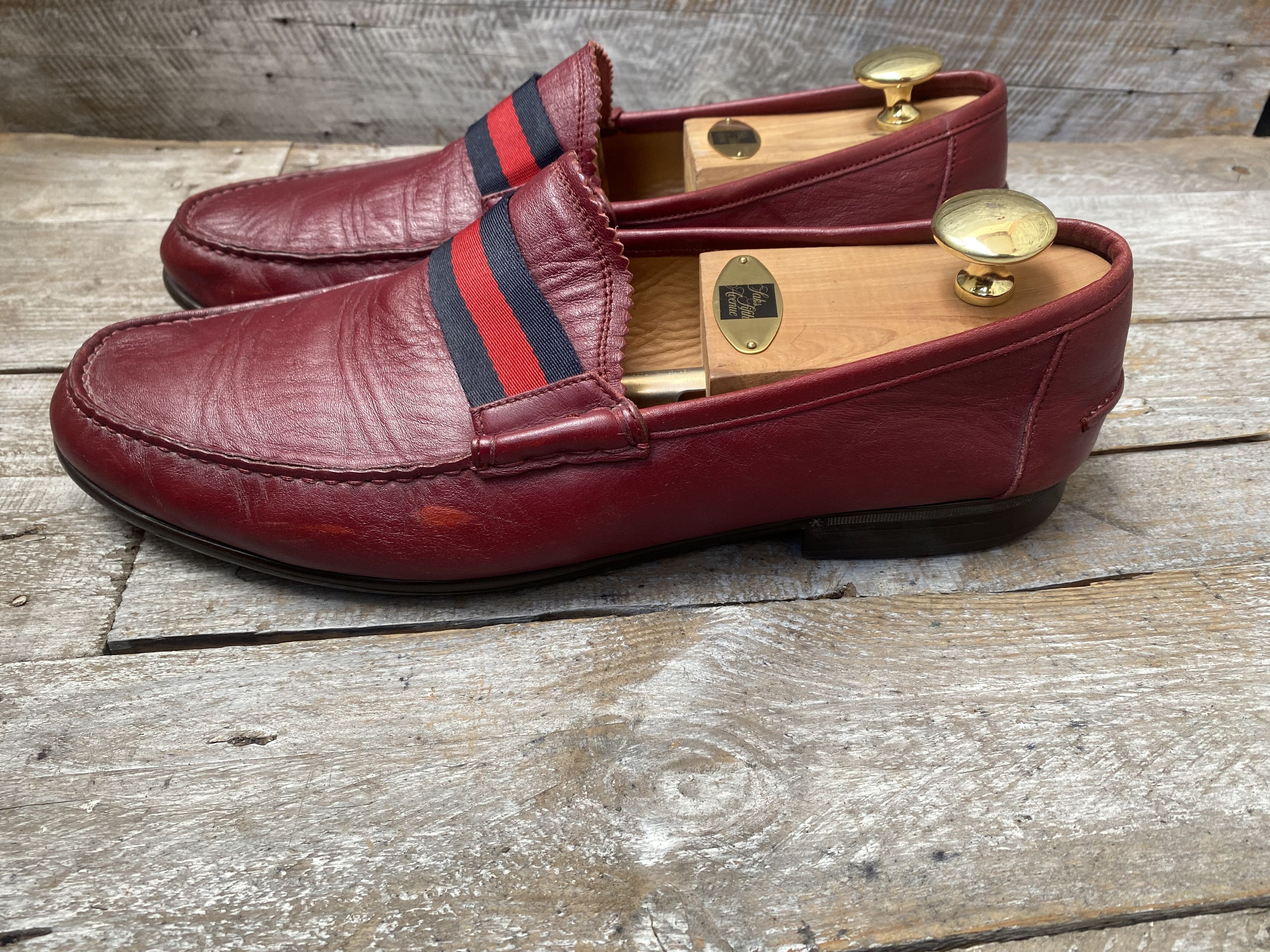Gucci Gucci penny loafer burgundy 3 stripe leather shoes sz 10 Size US 11 / EU 44 - 6 Thumbnail