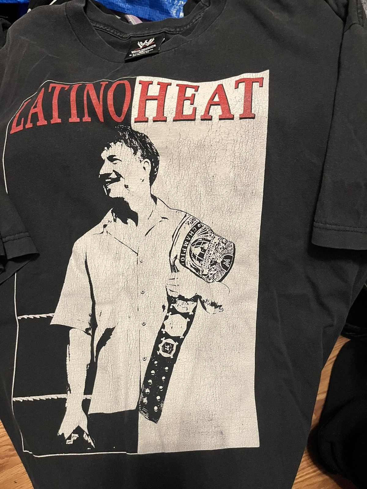 image of Rap Tees x Vintage Eddie Guerrero Latino Heat Wwe Wrestling Usa in Black, Men's (Size XL)