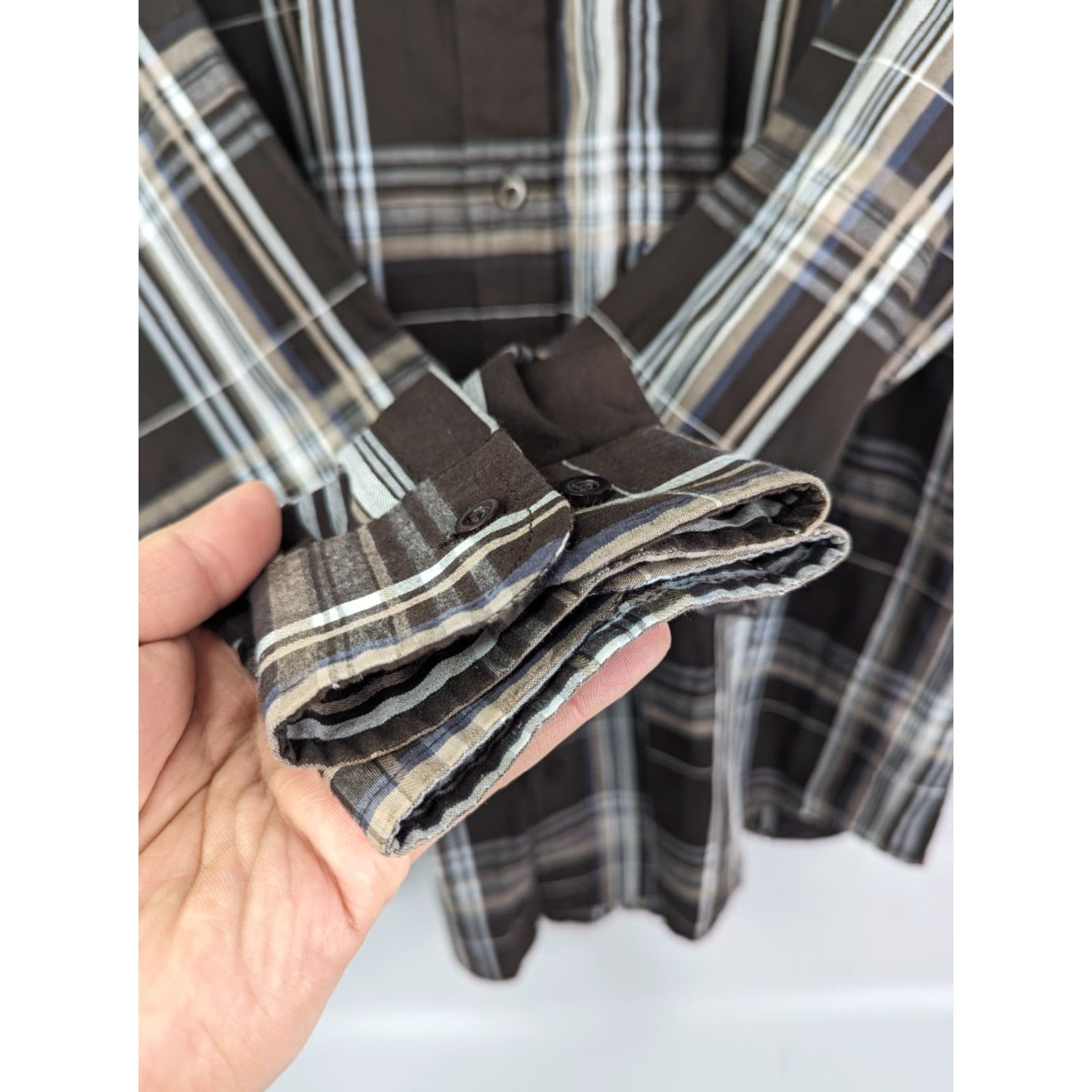Vintage Gioberti Shirt Button-Up Long Sleeve Men XL Brown Plaid Casual Workwear Size US XL / EU 56 / 4 - 3 Thumbnail