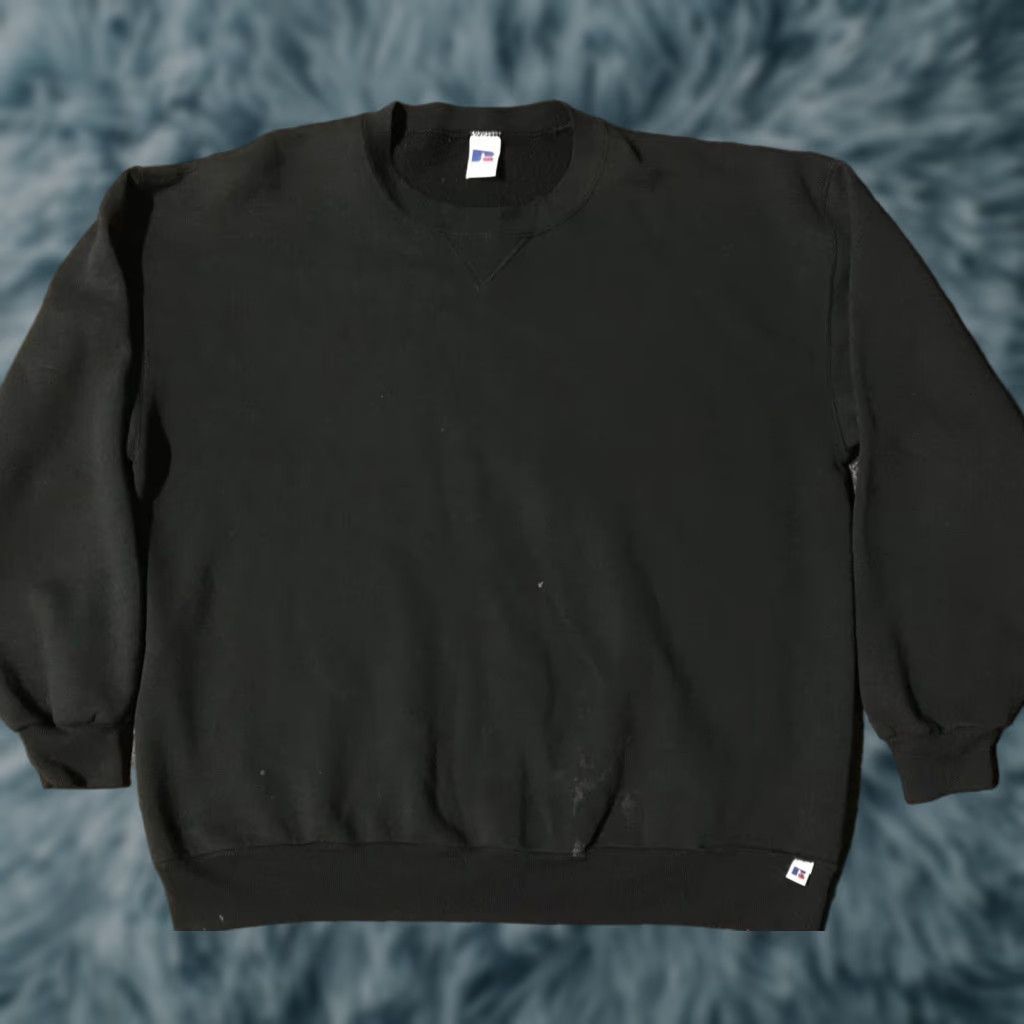 Russell Athletic VINTAGE Russell Athletic Hoodie XXL Black Distressed Faded Sweatshirt USA Track Grunge 90s 80s Men Size US XXL / EU 58 / 5 - 1 Thumbnail