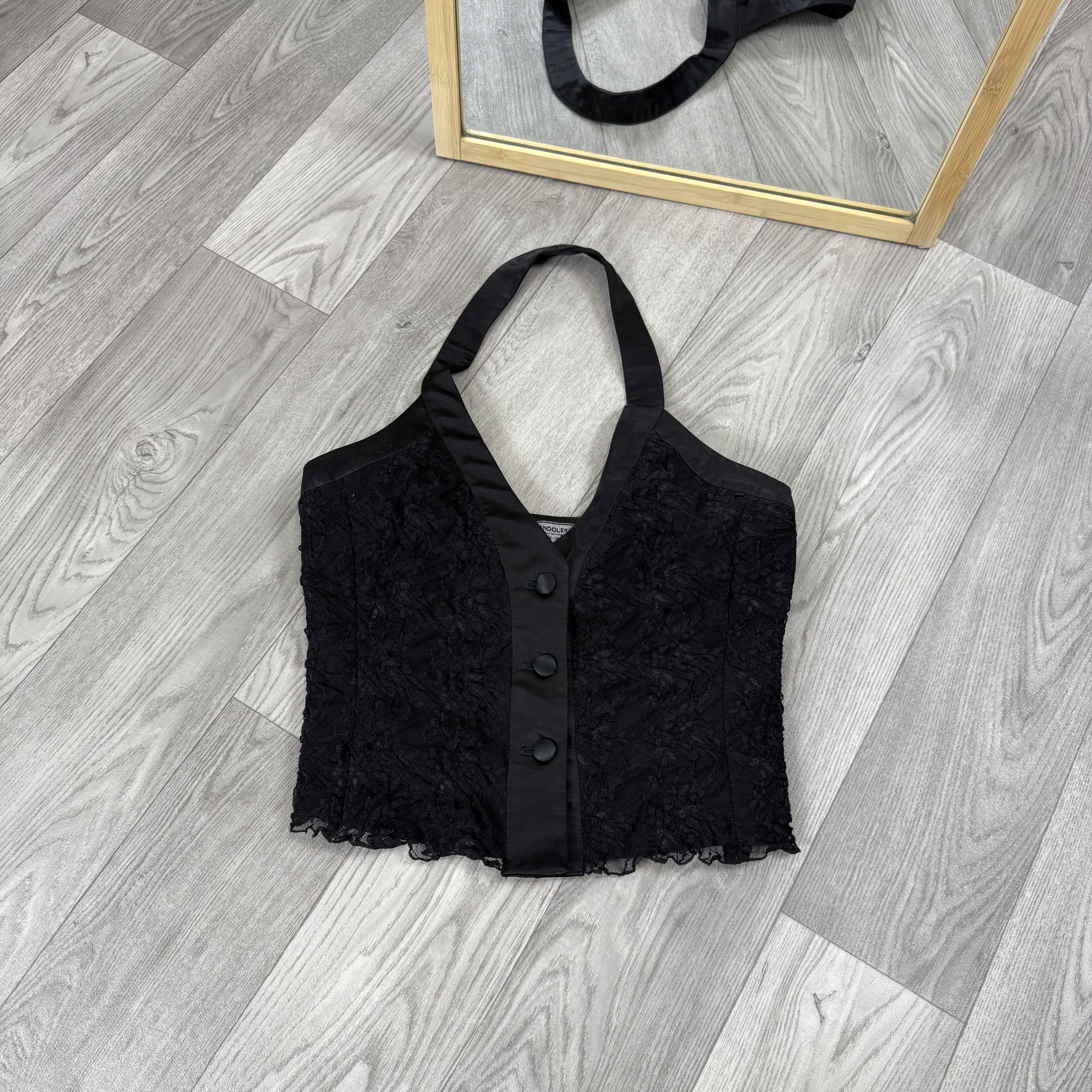 Vintage Vintage Grunge Lace Crop Top Button Up Vest Size M / US 6-8 / IT 42-44 - 8 Thumbnail