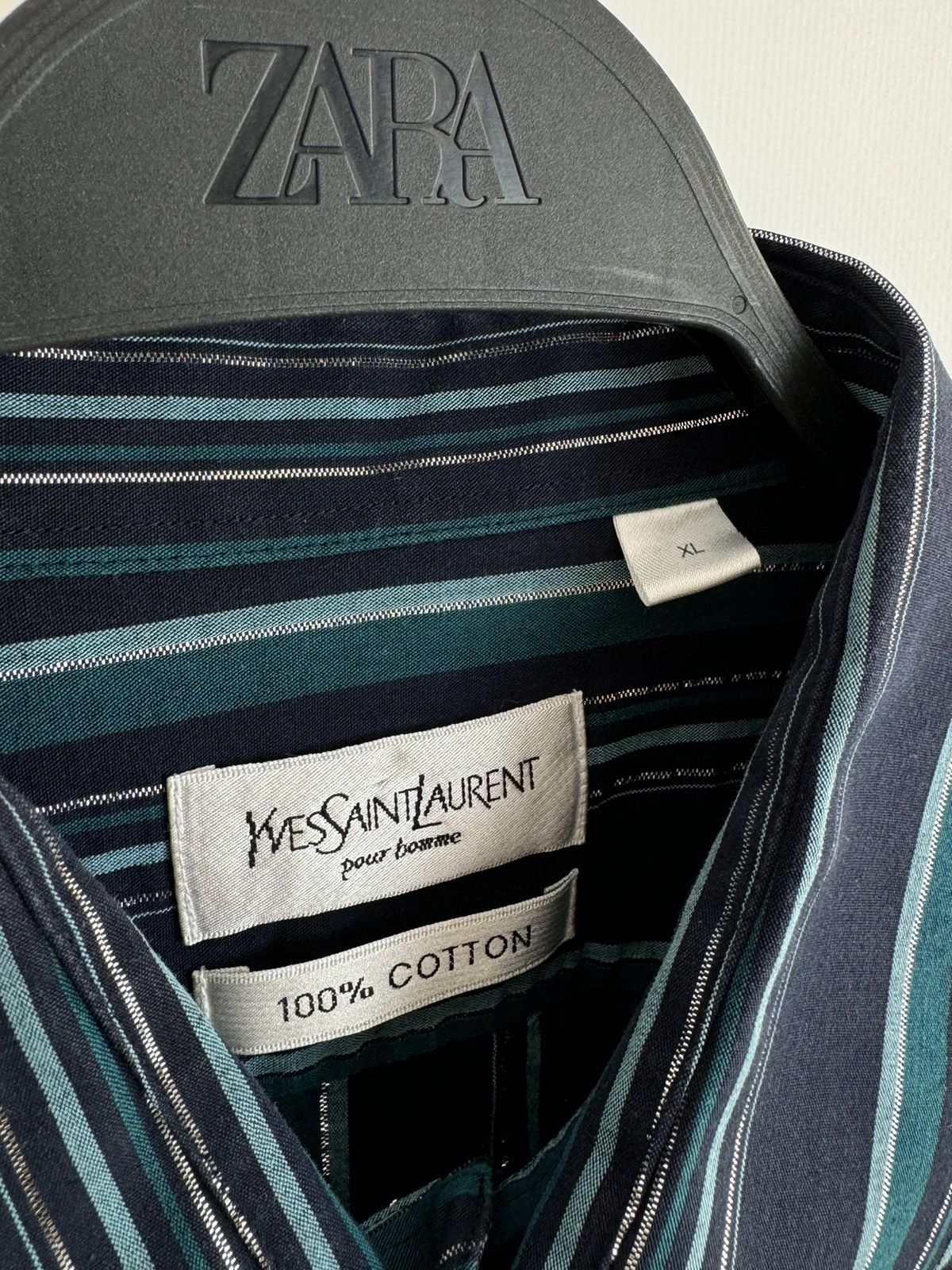 Vintage × Yves Saint Laurent 1990’s Vintage Yves Saint Laurent Striped L/S Shirt Size US XL / EU 56 / 4 - 4 Thumbnail