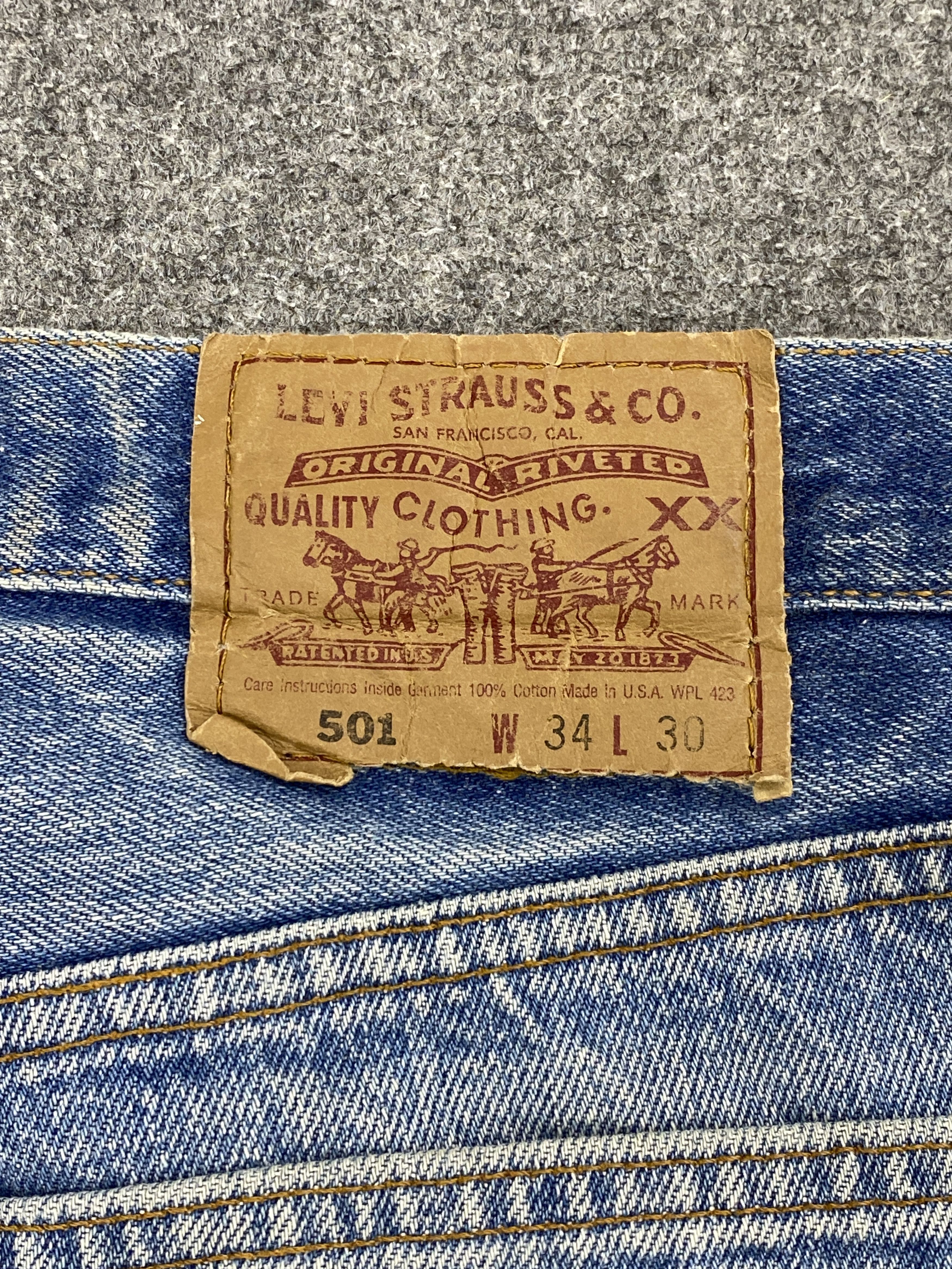 Levi's Levi's 501 Faded Blue Distressed Vintage Jeans DJ0018Z Size US 32 / EU 48 - 5 Thumbnail
