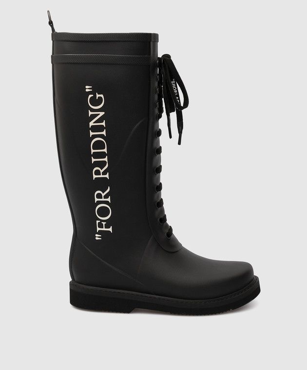 Off-White o1y1225 Rubber Boots in Black Size US 5 / IT 35 - 1 Thumbnail