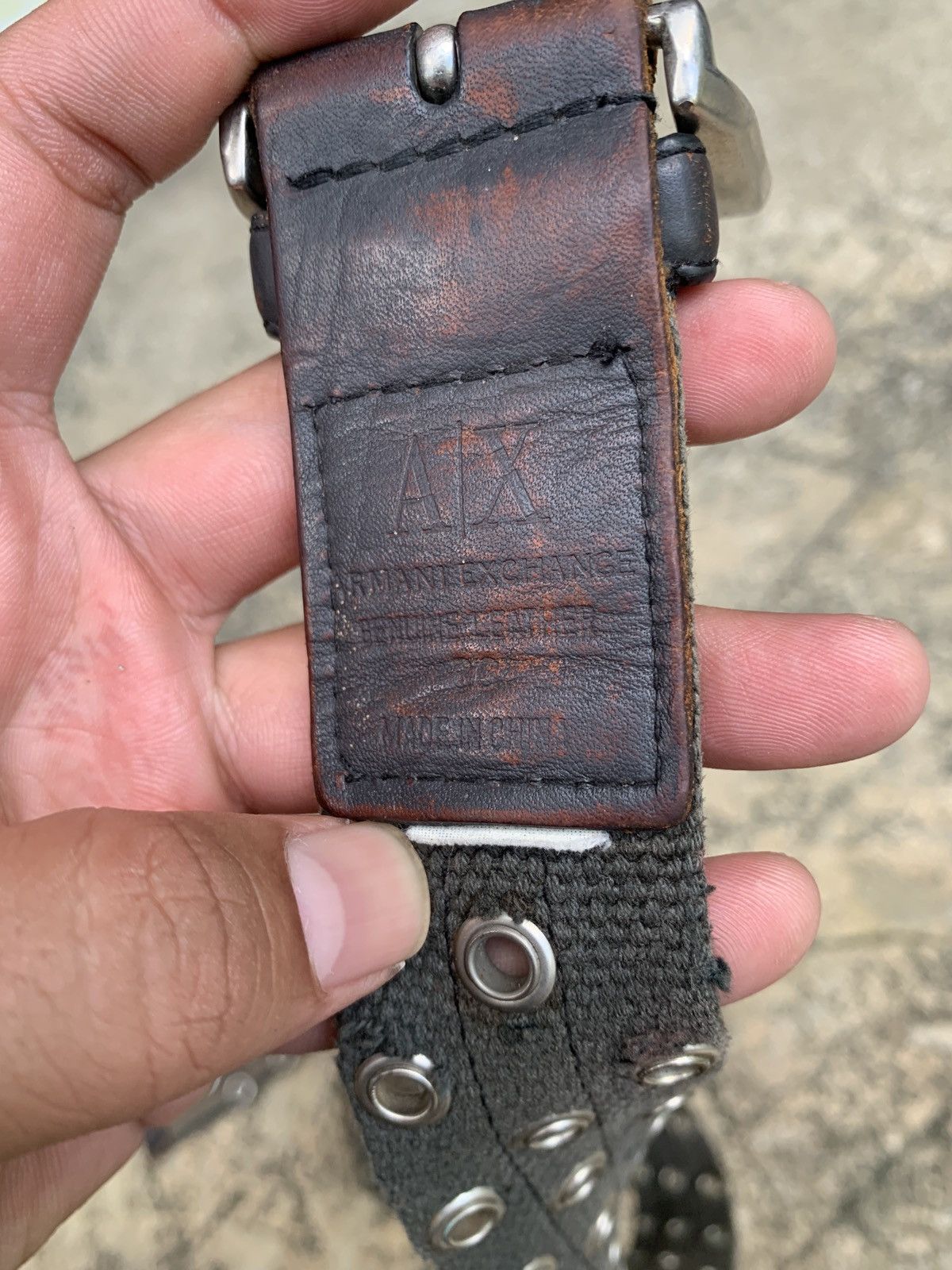 Armani Exchange × Seditionaries Armani Exchange Italy Genuine Leather Eyelete Spike Belt Size ONE SIZE - 2 Thumbnail