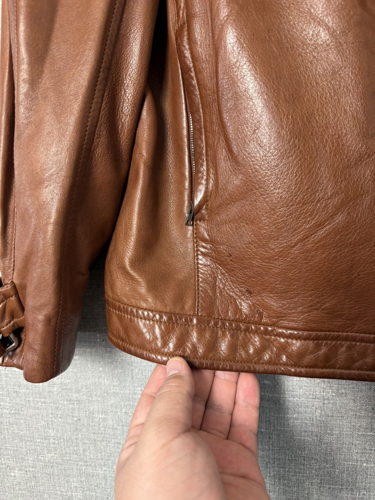 Miu Miu Miu Miu Lambskin Leather Biker Jacket with Buckle Cuffs sz44 Size M / US 6-8 / IT 42-44 - 7 Thumbnail