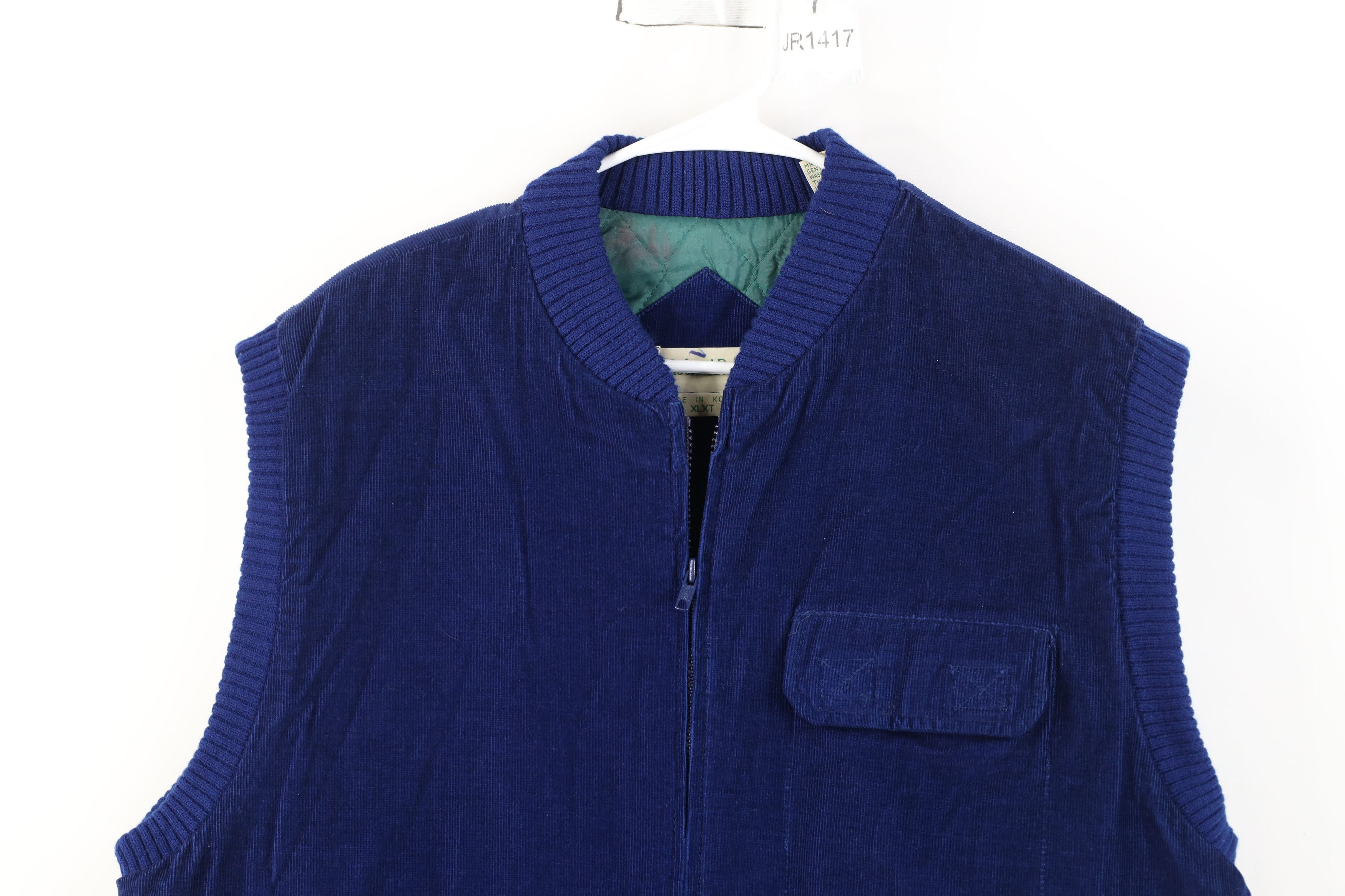 Vintage Vintage 90s Streetwear Quilted Corduroy Vest Jacket Blue Size US XL / EU 56 / 4 - 2 Thumbnail