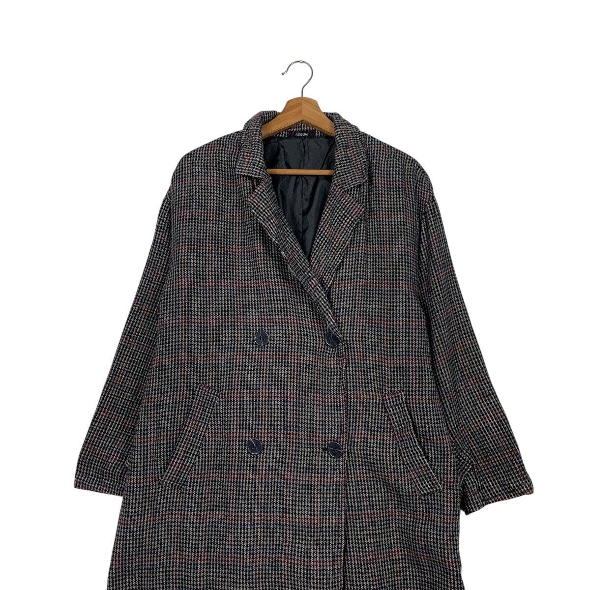 Japanese Brand Japanese Brand Begum Houndstooth Double Breasted Style Coat Size L / US 10 / IT 46 - 3 Thumbnail
