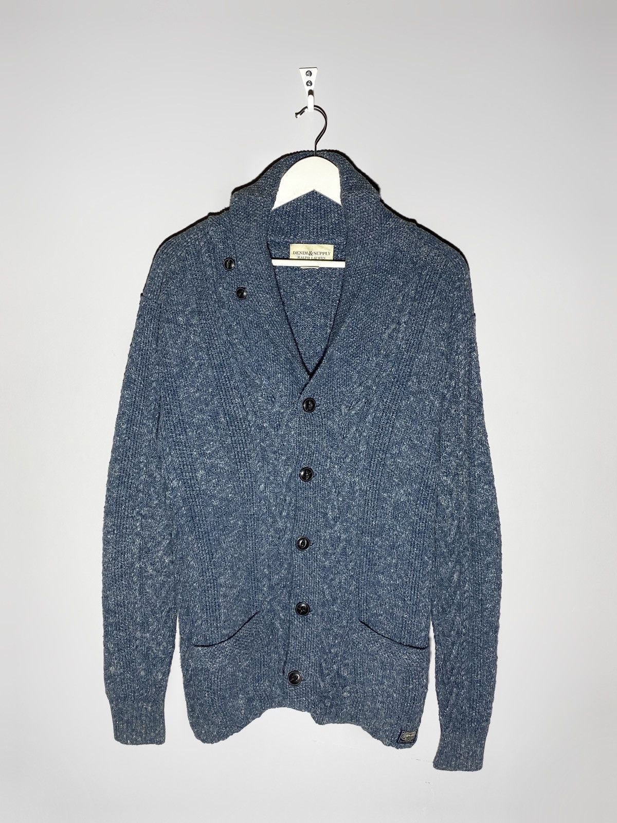 Vintage Ralph Lauren Denim & Supply Cable Knit Men’s Cardigan Size US S / EU 44-46 / 1 - 1 Thumbnail