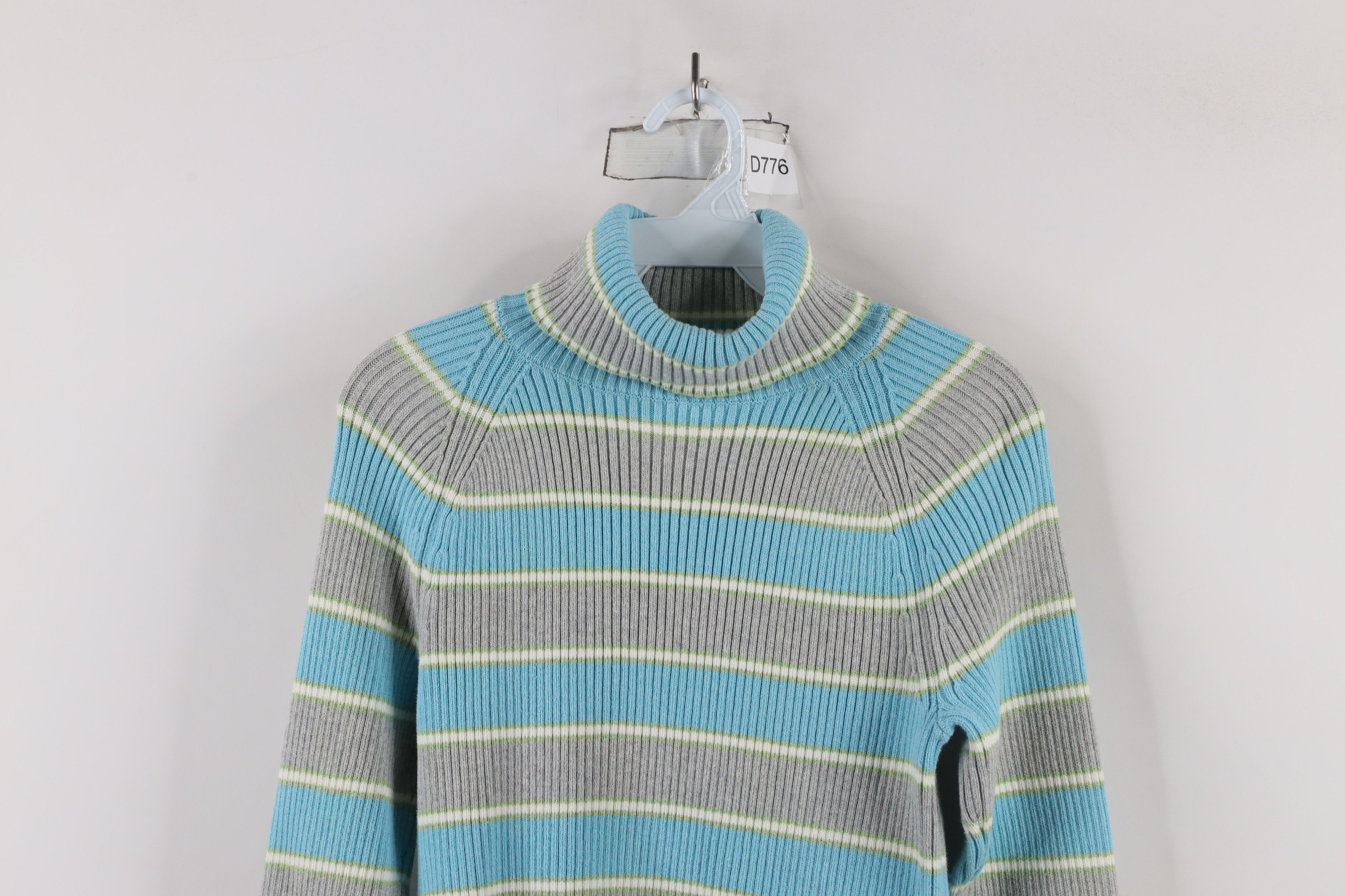 Eddie Bauer × Vintage Vintage 90s Eddie Bauer Block Ribbed Knit Turtleneck Sweater Size M / US 6-8 / IT 42-44 - 2 Thumbnail