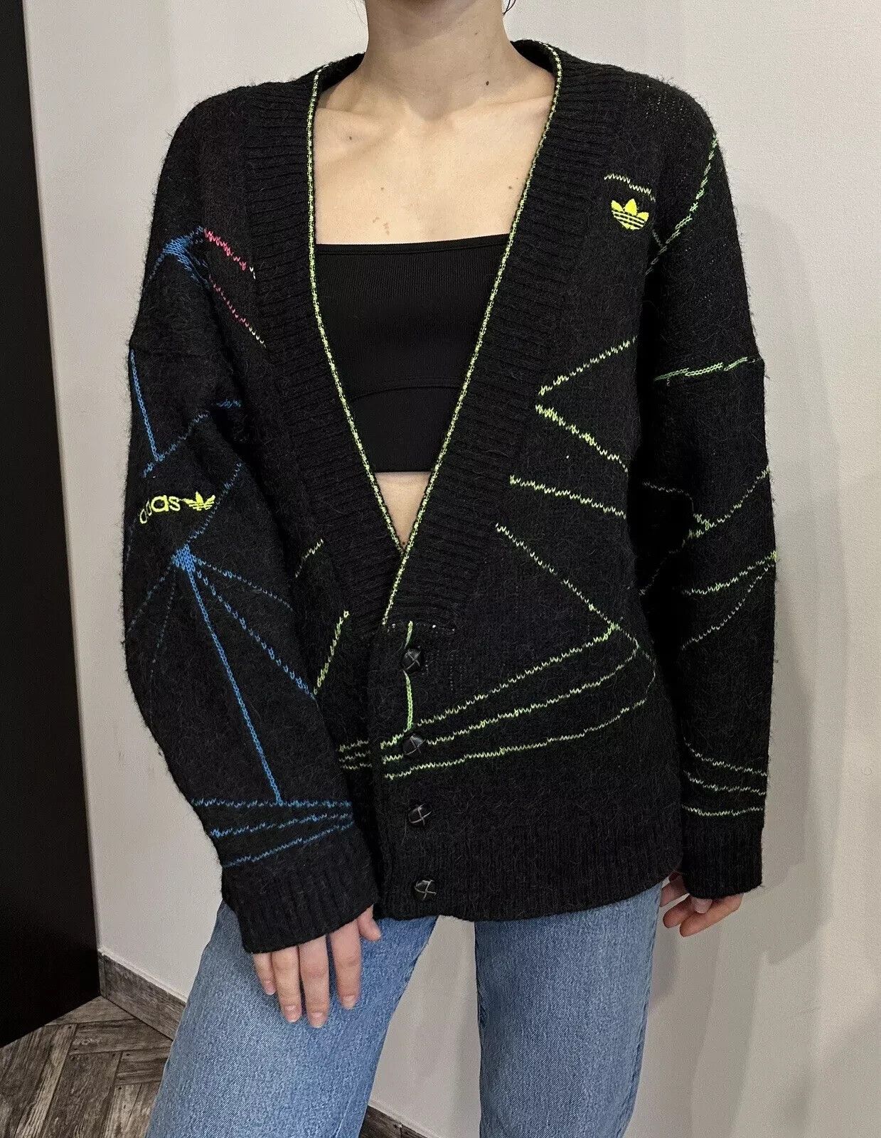 Adidas VINTAGE 80s ADIDAS WOOL CARDIGAN SWEATER WOMENS AUSTRIA Size M / US 6-8 / IT 42-44 - 1 Thumbnail