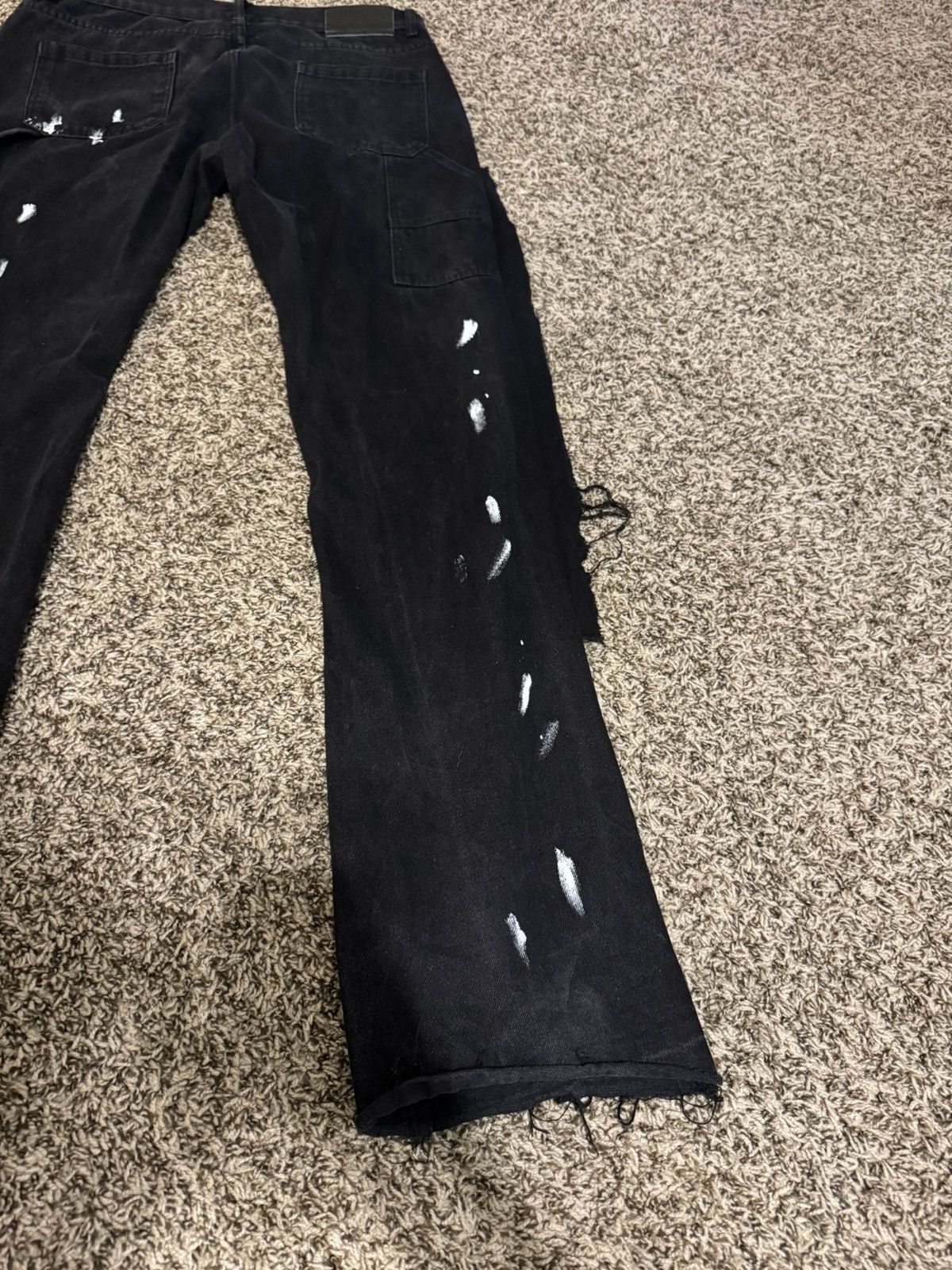Other Black denim jean with paint splatter and frayed hem Size US 34 / EU 50 - 5 Thumbnail
