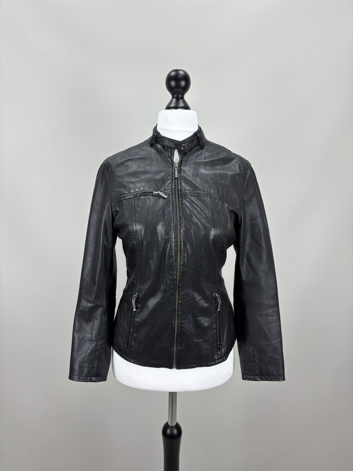 Genuine Leather × Leather Womens leather jacket Oakwood Size M Color Black Size M / US 6-8 / IT 42-44 - 1 Thumbnail