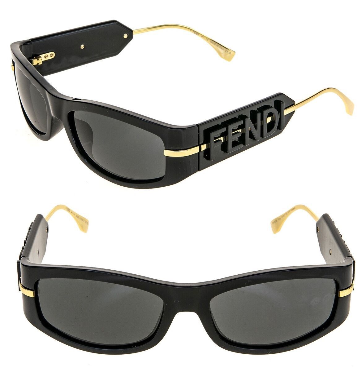Fendi 🔥600$ Fendi Fendigraphy Black FE40120I Rectangle Sunglasses Size ONE SIZE - 1 Thumbnail