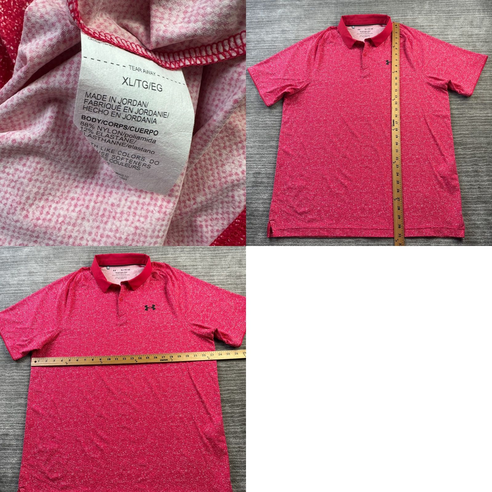 Under Armour Under Armour Polo Shirt Mens XL Red Golf All Over Print Iso Chill Printed Size US XL / EU 56 / 4 - 8 Thumbnail